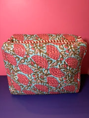 Blue & Pink Floral - Cosmetic Pouch Trio