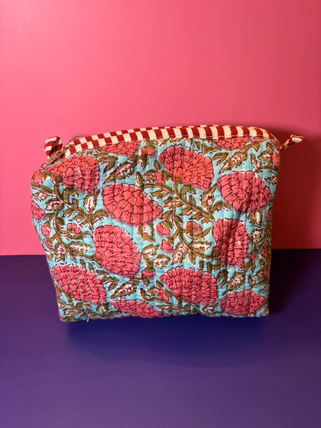 Blue & Pink Floral - Cosmetic Pouch Trio
