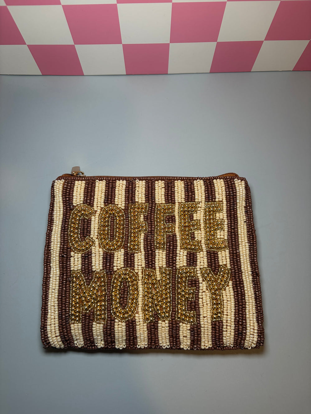 Coffee Money - Medium Beaded Pouch