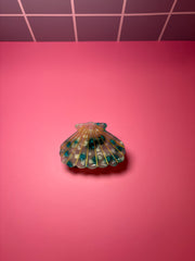 Green & White Seashell - Small Claw Clip