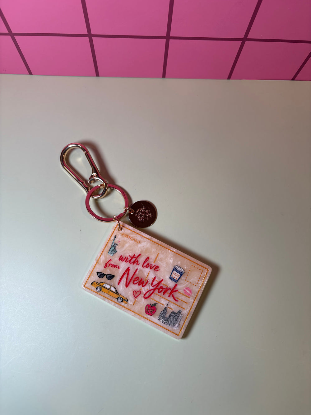 New York Postcard - Acetate Bag Charm
