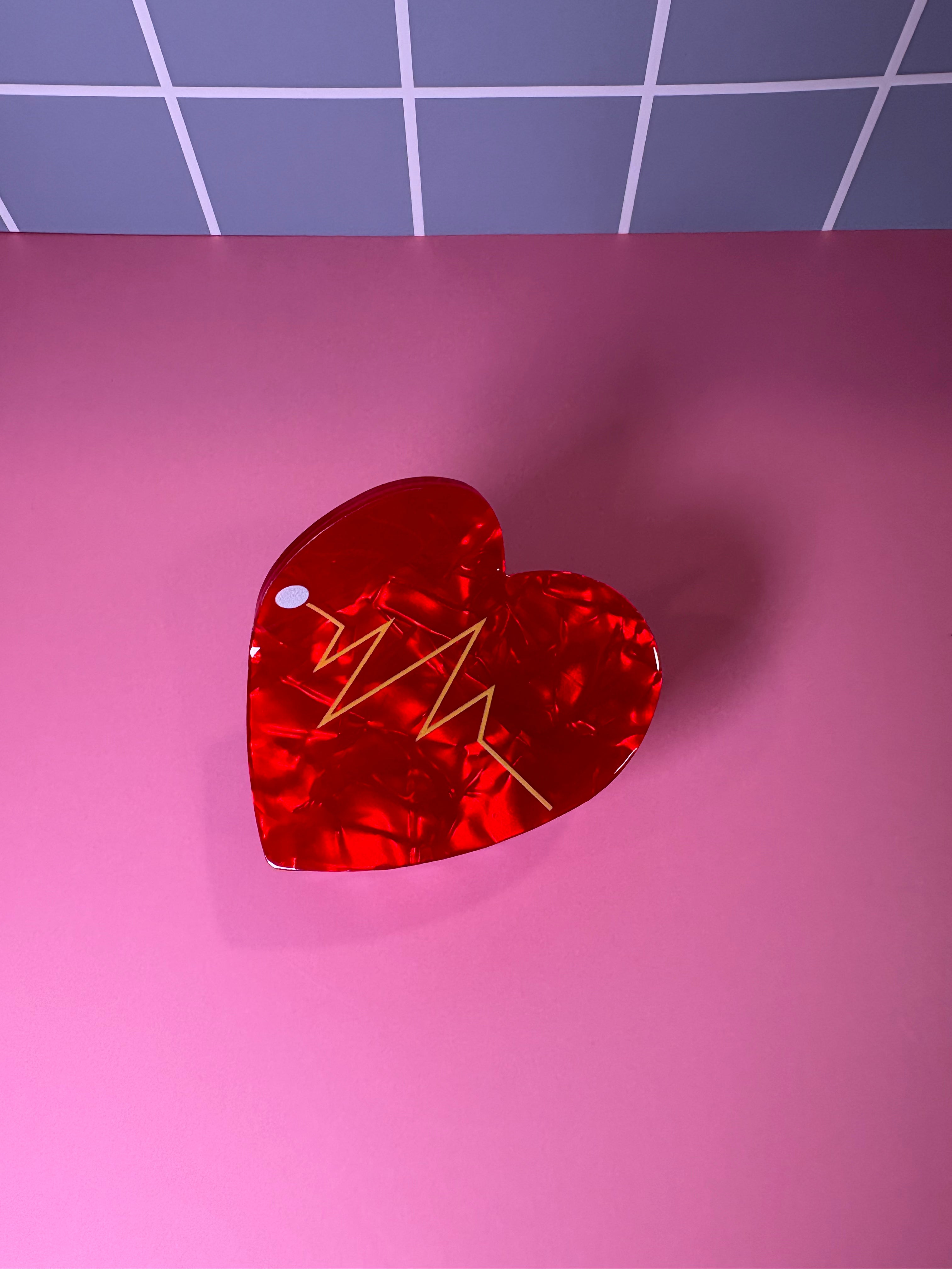 Heart Vital Sign Small Claw Clip