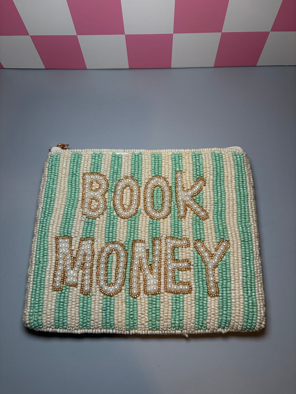 Book Money - Medium Beaded Pouch
