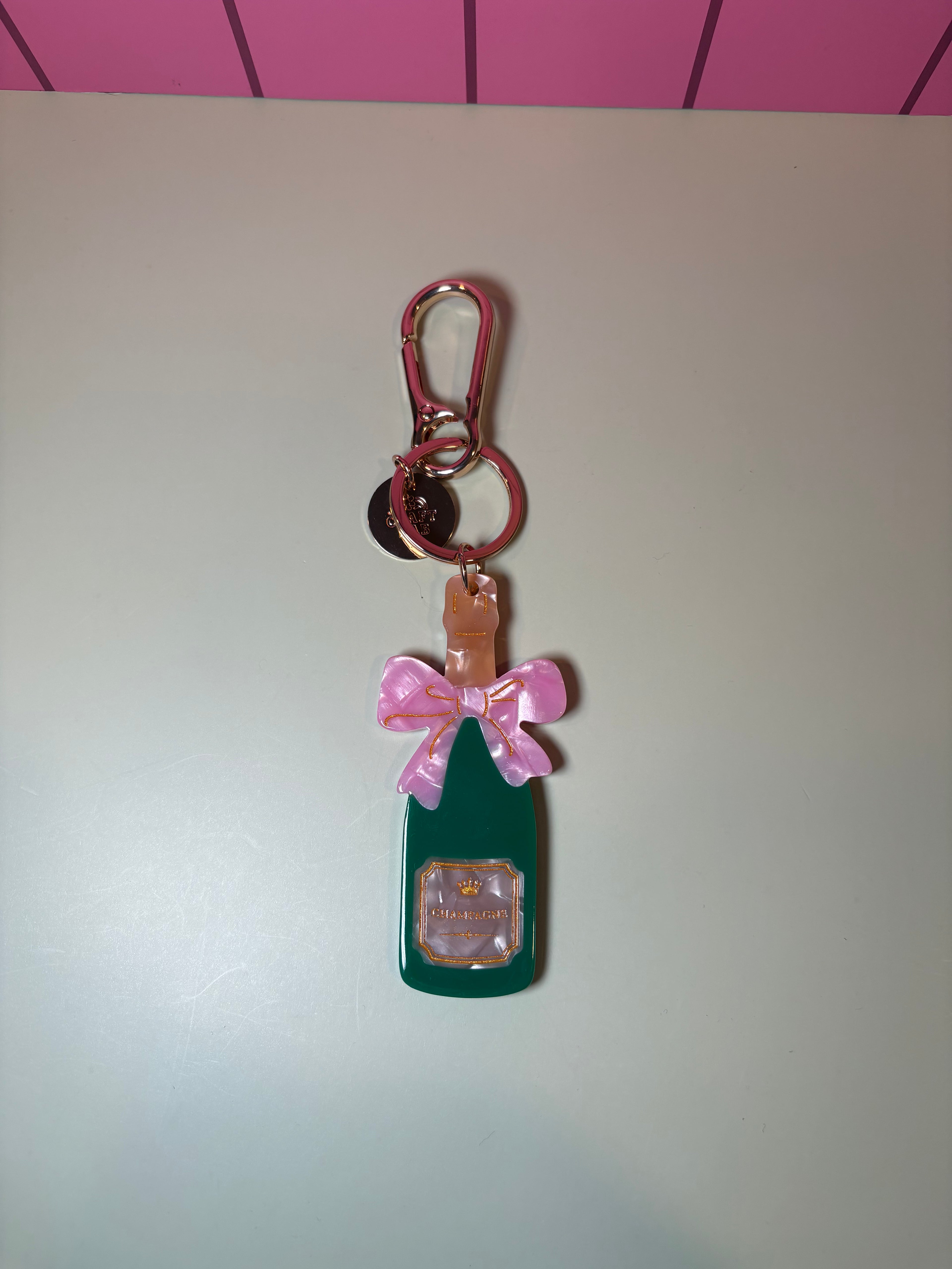 Champagne bag charm
