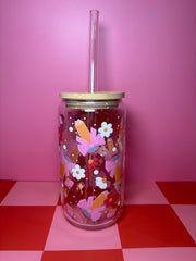 Pencils & Bows - 16 Oz Glass Can