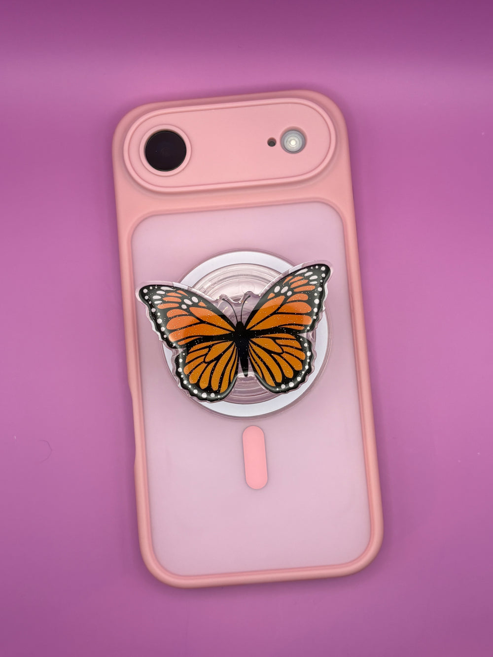 "Orange Butterfly" Phone & E-Reader MagSafe Grip