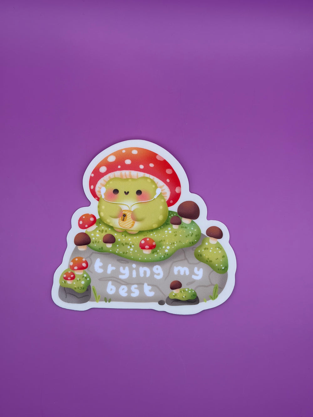 Trying my best frog - Sticker