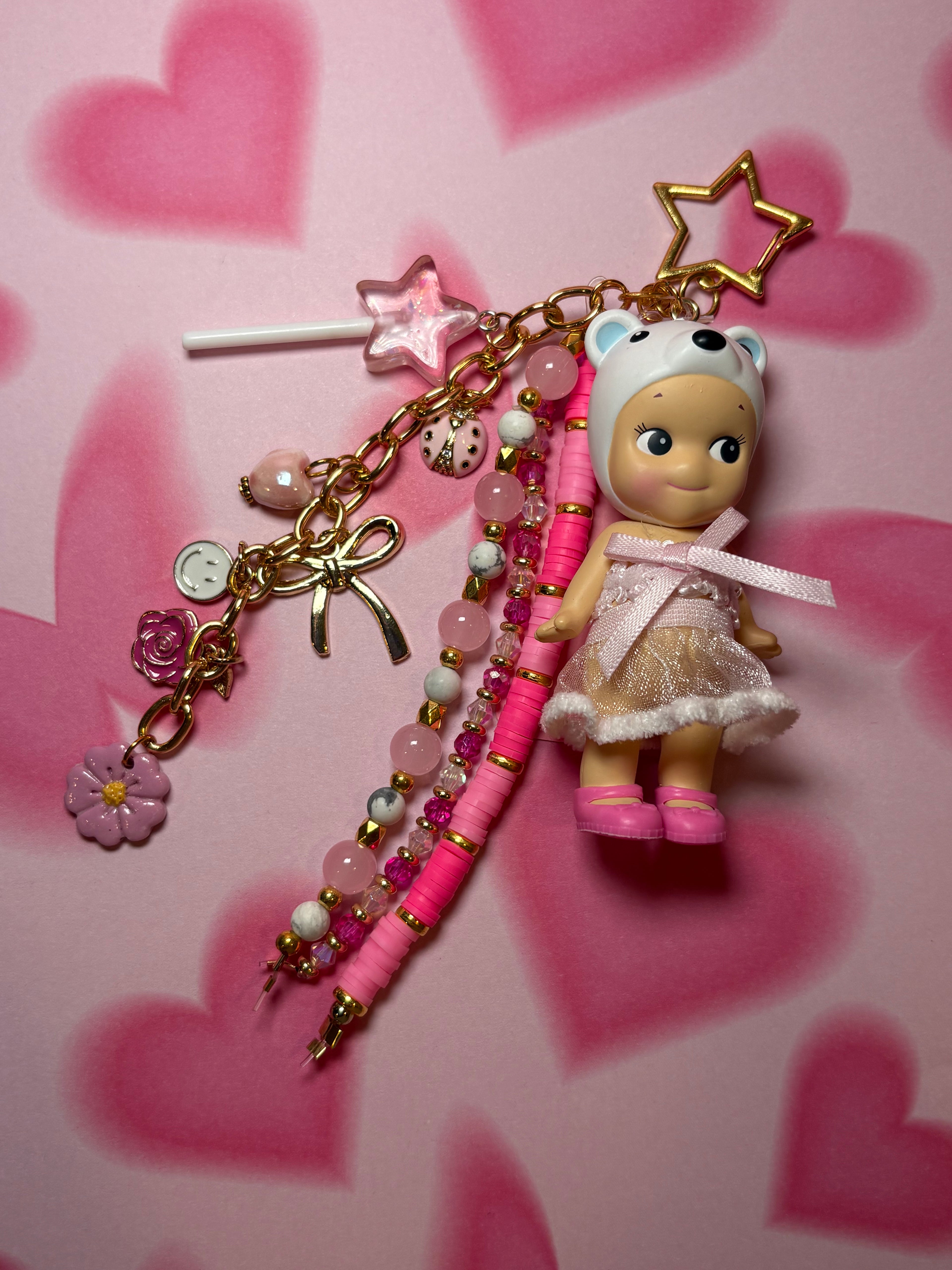 Polar Bear (Pink Outfit)  - Sonny Angel Keychain