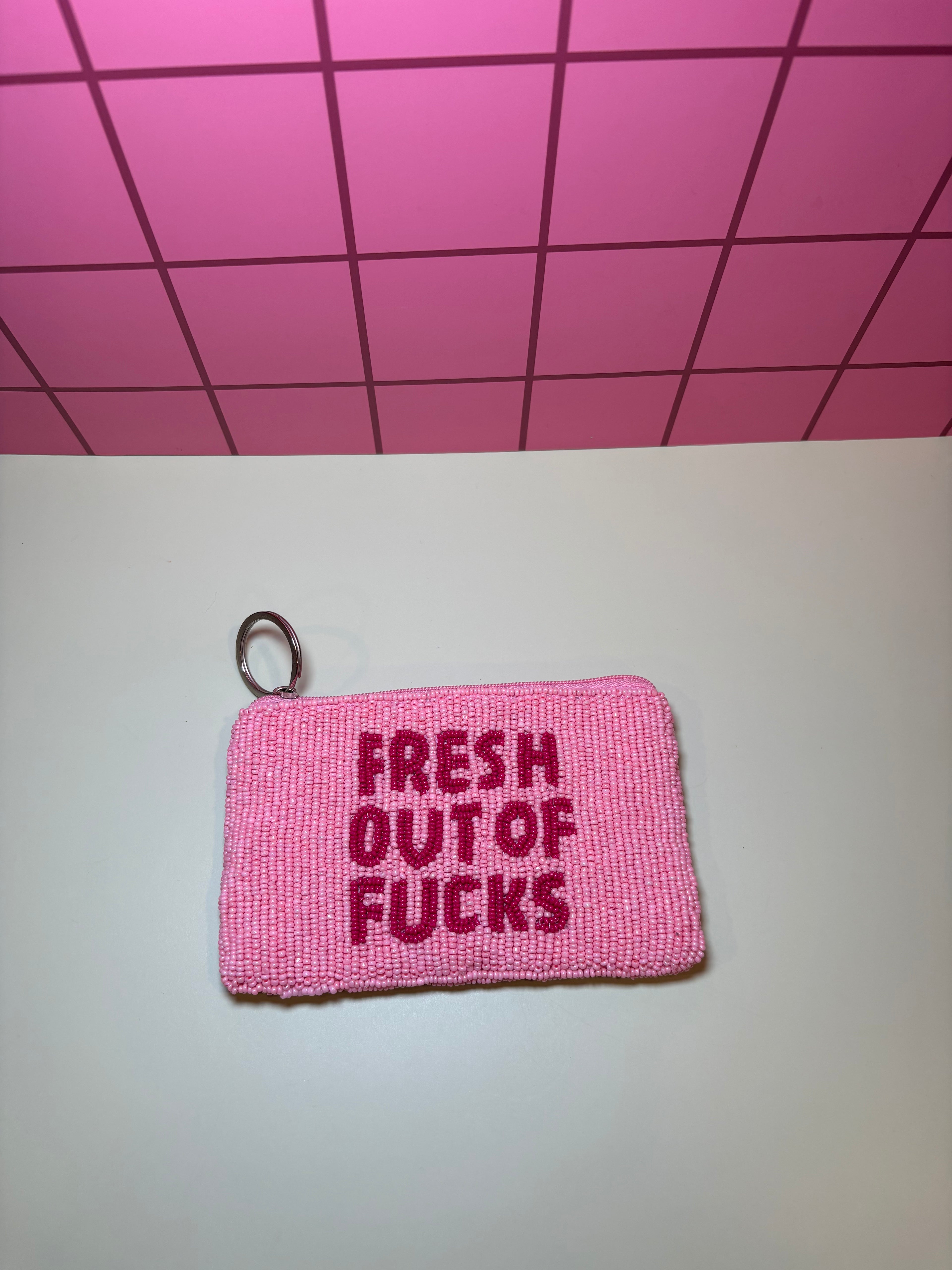 Fresh out of fucks - Small Beaded Pouch