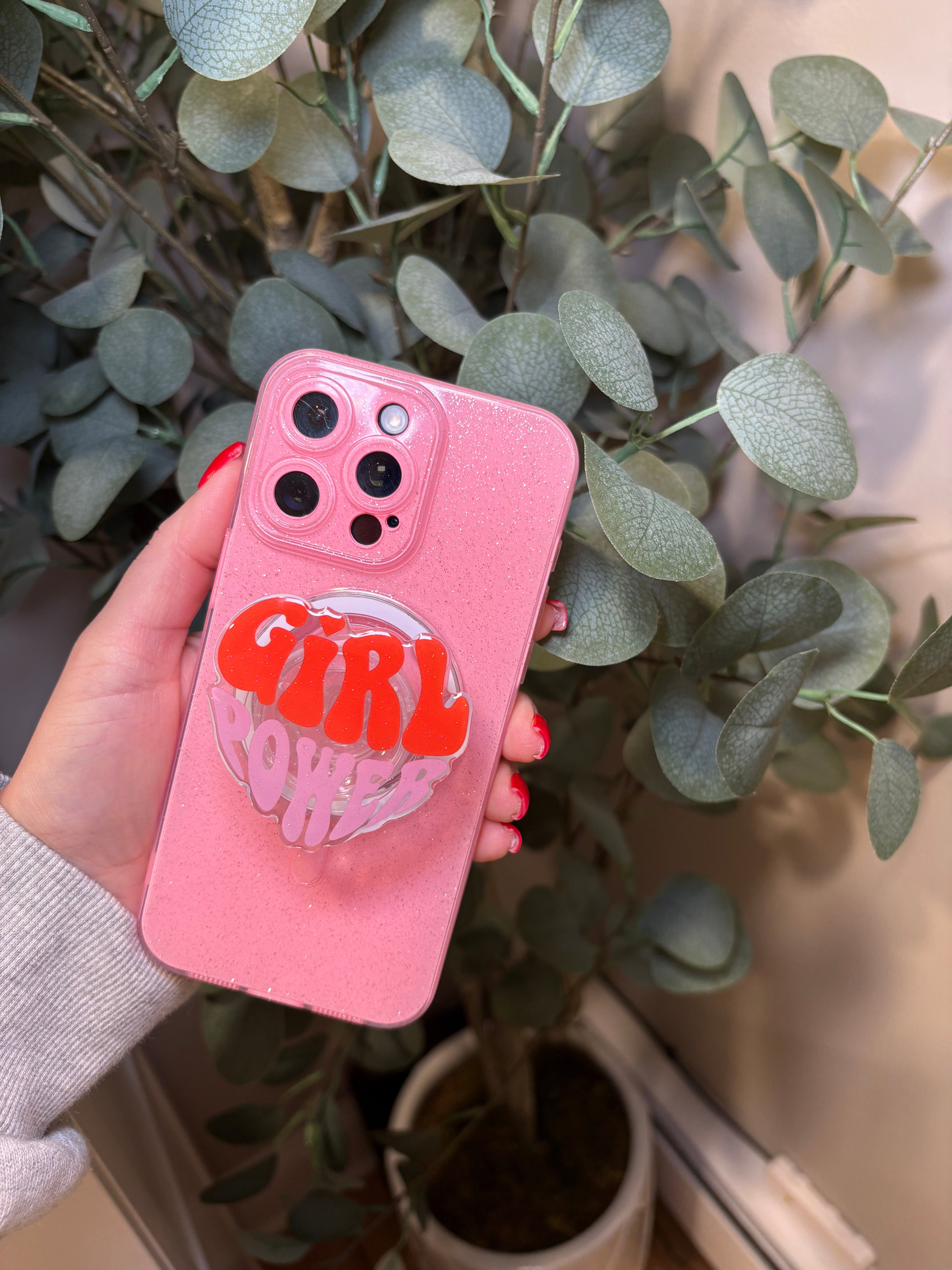"Girl Power" Phone & E-Reader MagSafe Grip – Phone & E-Reader MagSafe Grip - Adheres to any MagSafe Phone, E-Reader or Tablet