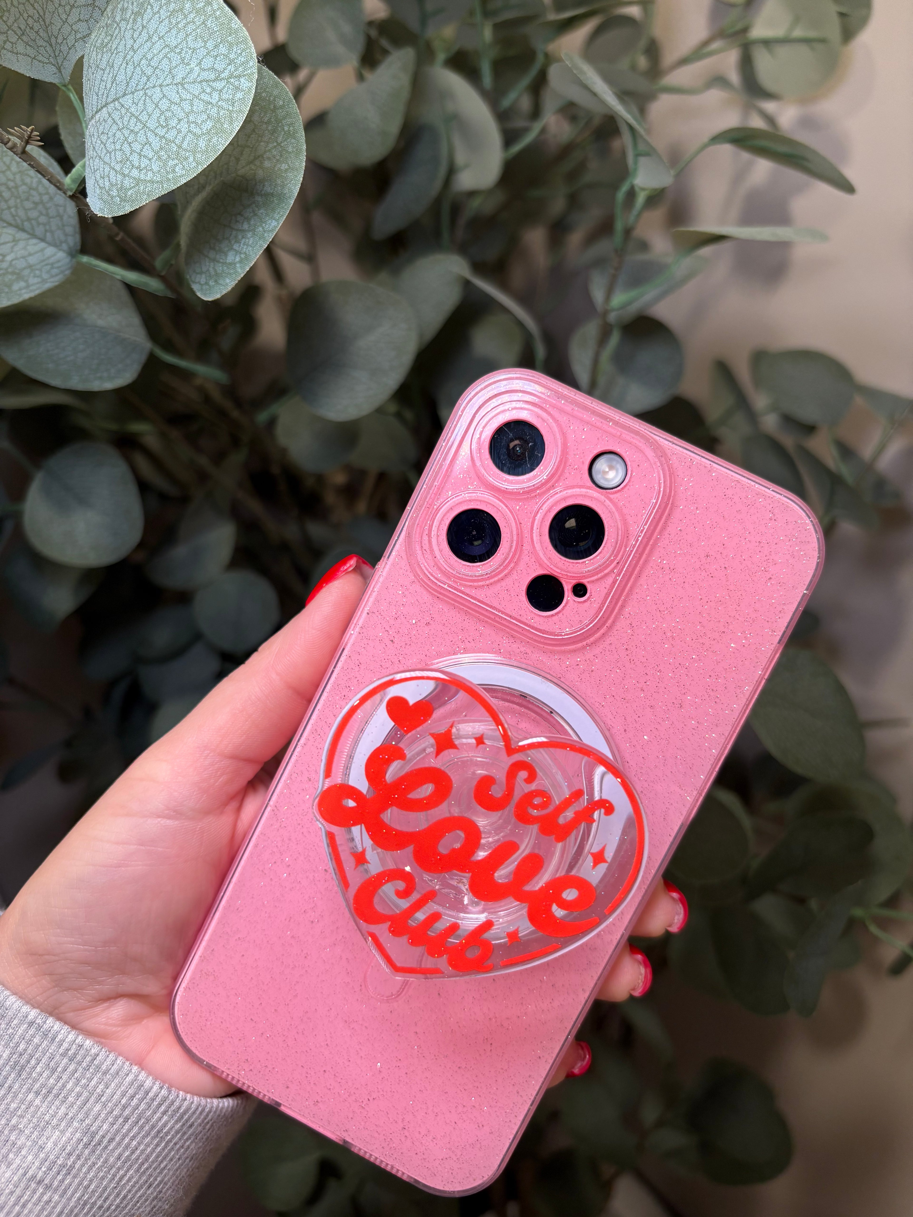 "Self Love Club" Phone & E-Reader MagSafe Grip – Phone & E-Reader MagSafe Grip - Adheres to any MagSafe Phone, E-Reader or Tablet