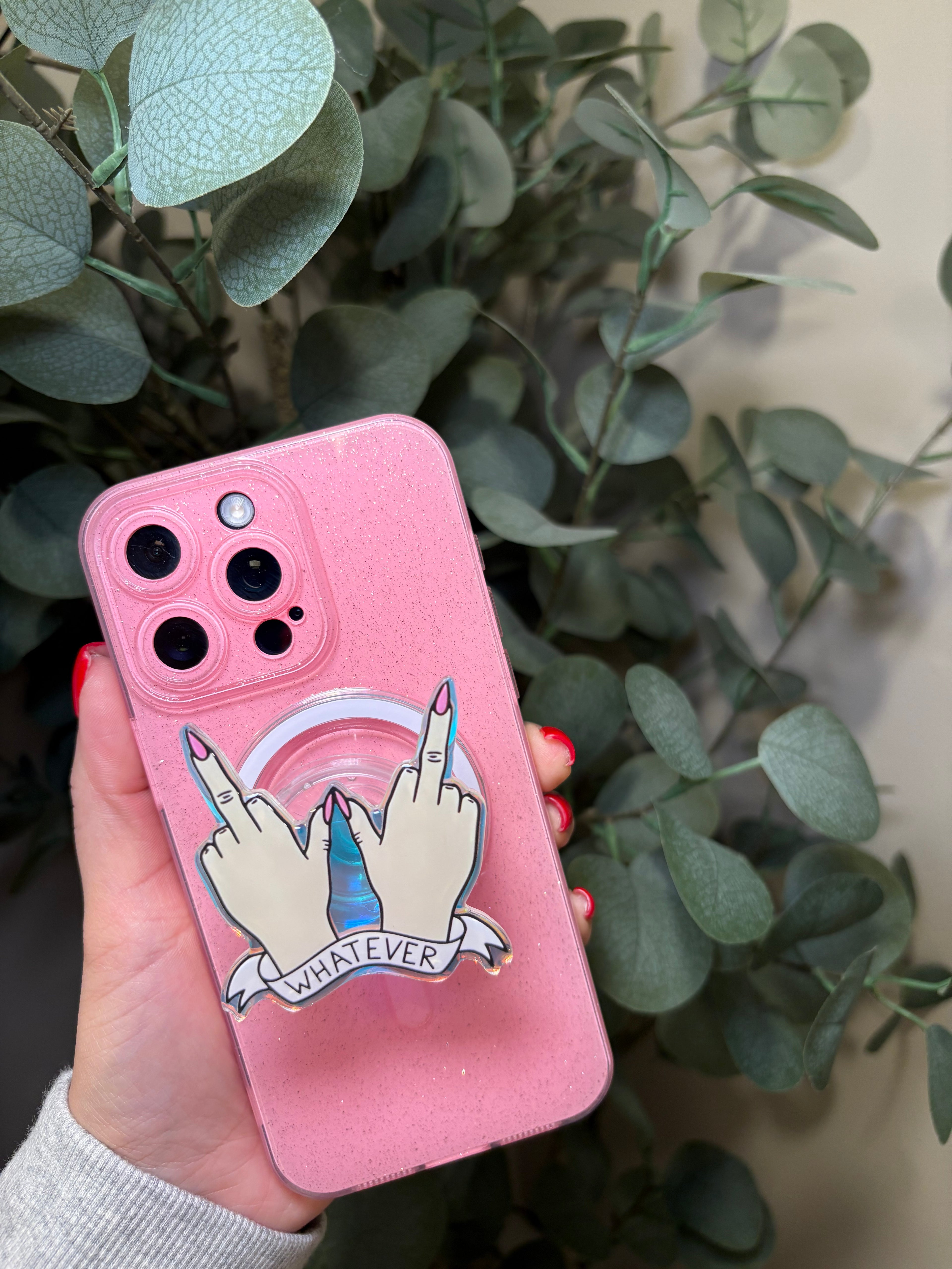 "Whatever" Phone & E-Reader MagSafe Grip – Phone & E-Reader MagSafe Grip - Adheres to any MagSafe Phone, E-Reader or Tablet