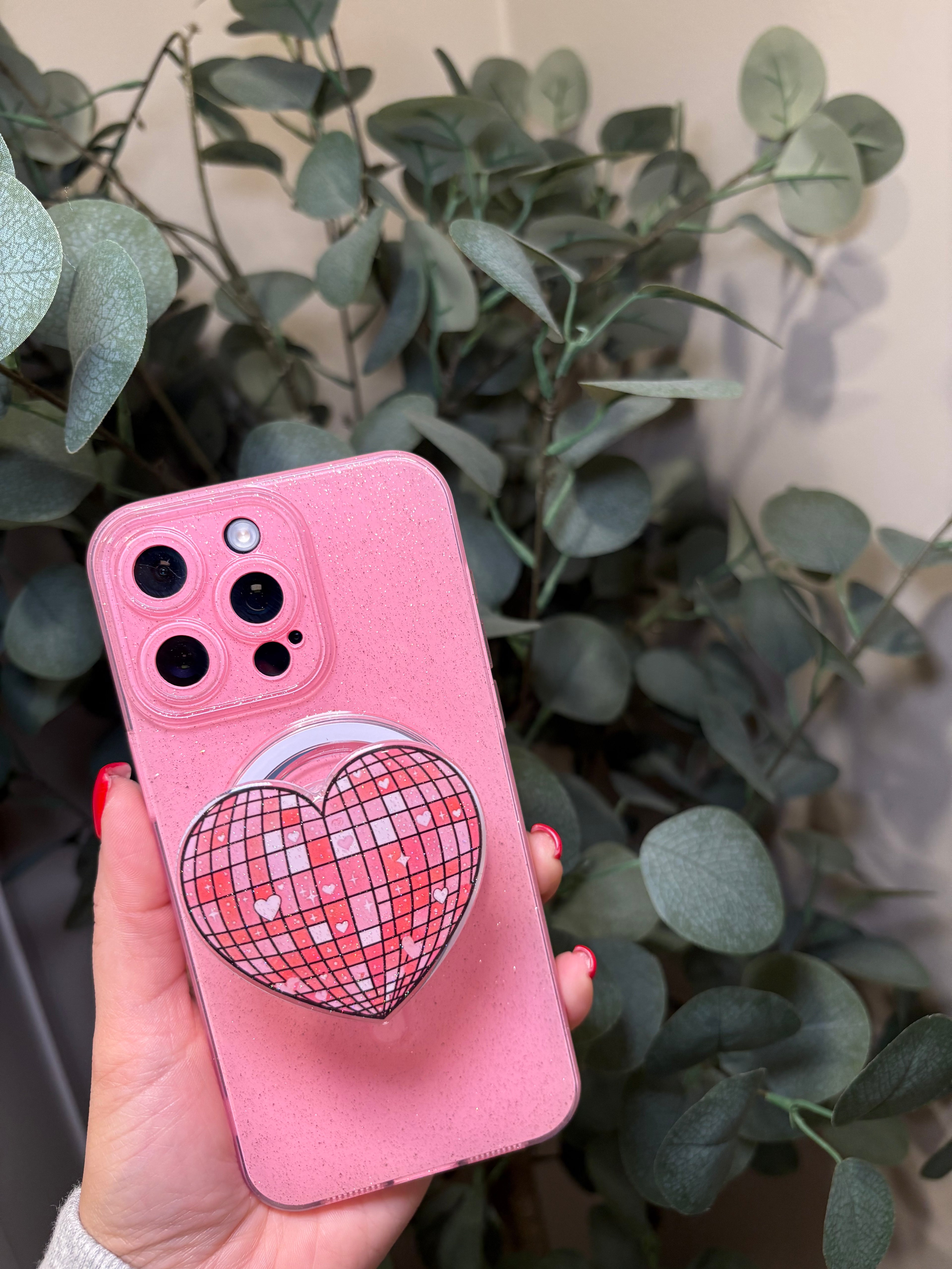 "Disco Heart" Phone & E-Reader MagSafe Grip – Phone & E-Reader MagSafe Grip - Adheres to any MagSafe Phone, E-Reader or Tablet