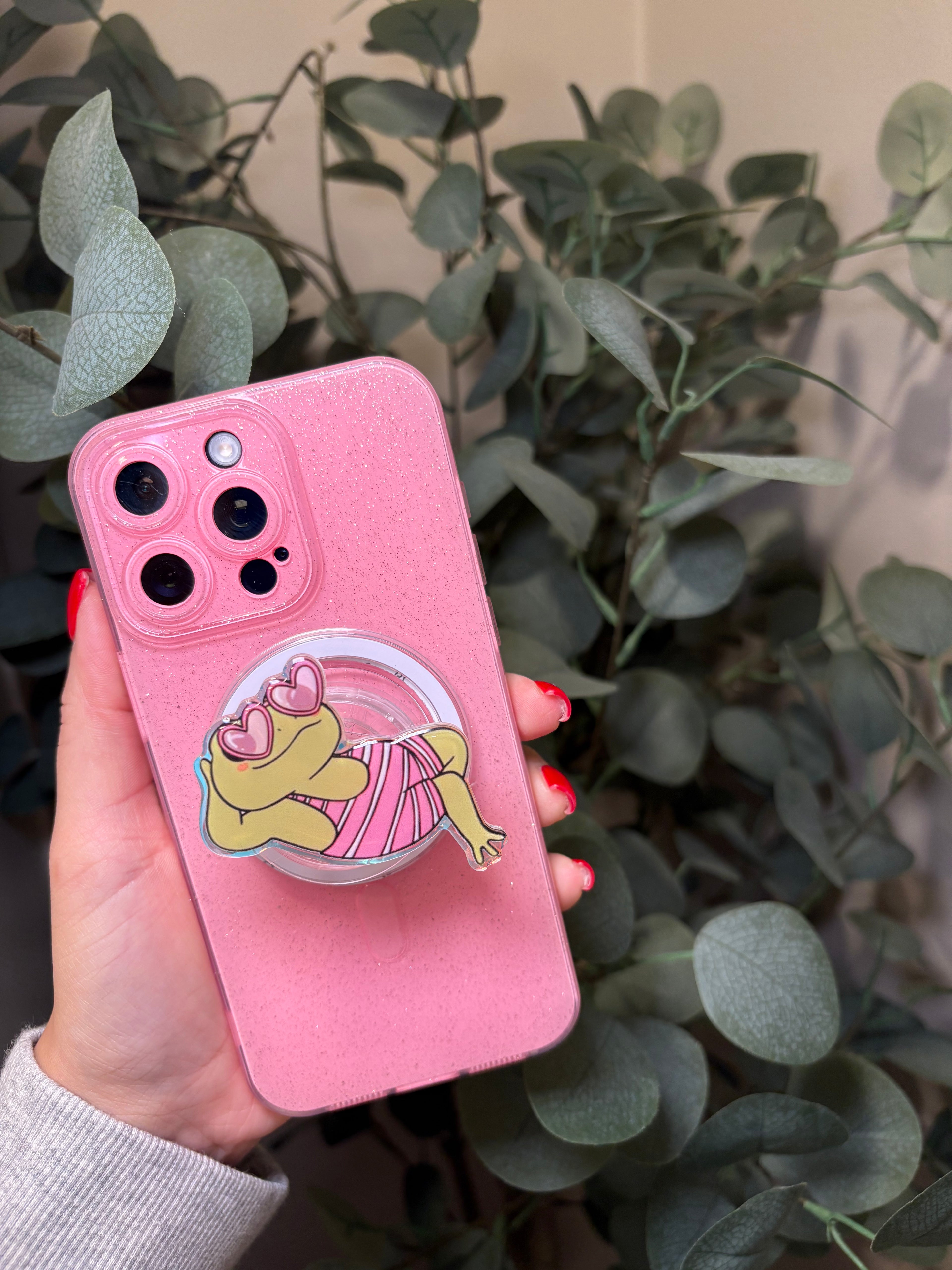 "Girly Frog" Phone & E-Reader MagSafe Grip – Phone & E-Reader MagSafe Grip - Adheres to any MagSafe Phone, E-Reader or Tablet