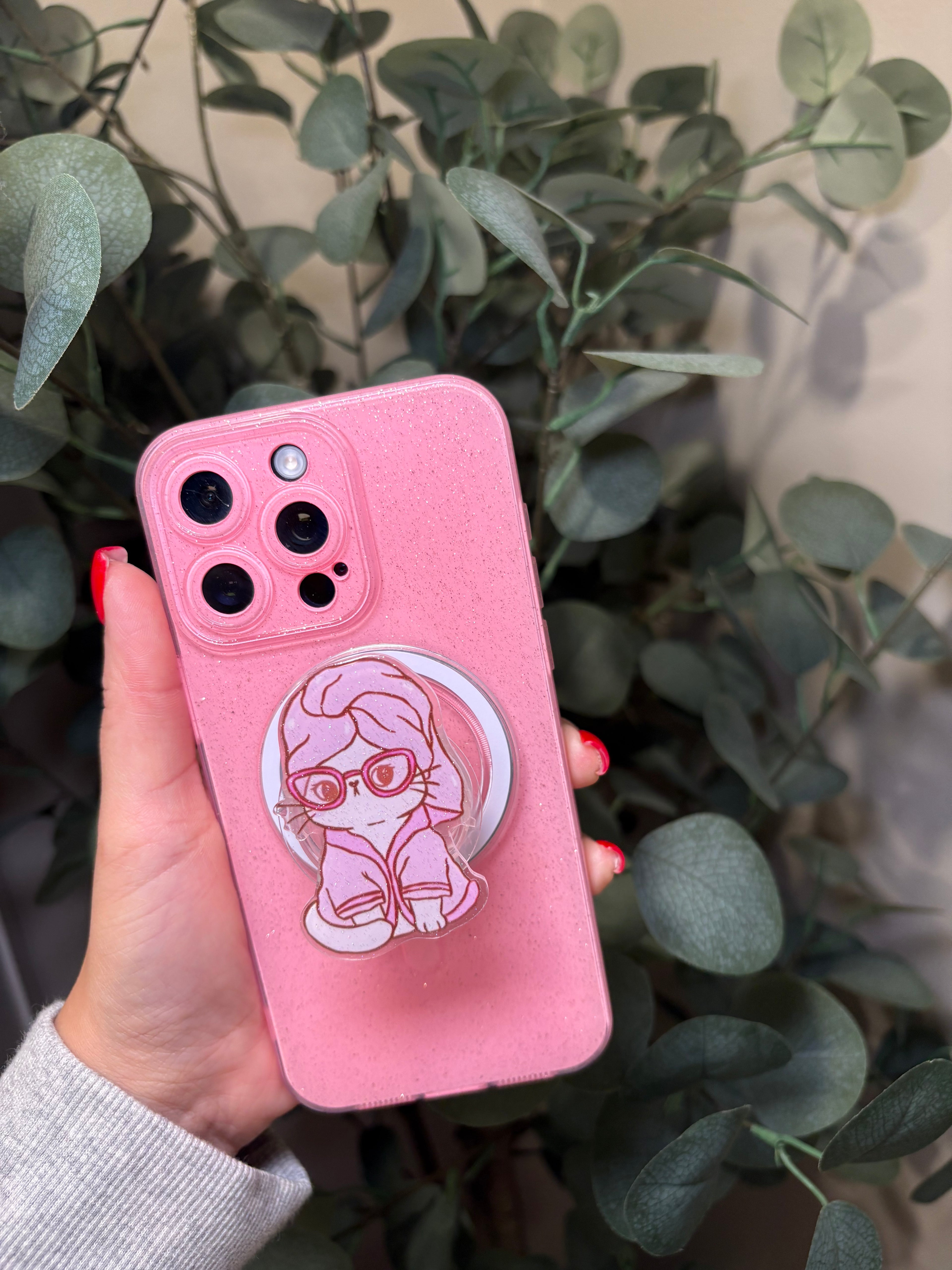 "Self Care Cat" Phone & E-Reader MagSafe Grip – Phone & E-Reader MagSafe Grip - Adheres to any MagSafe Phone, E-Reader or Tablet