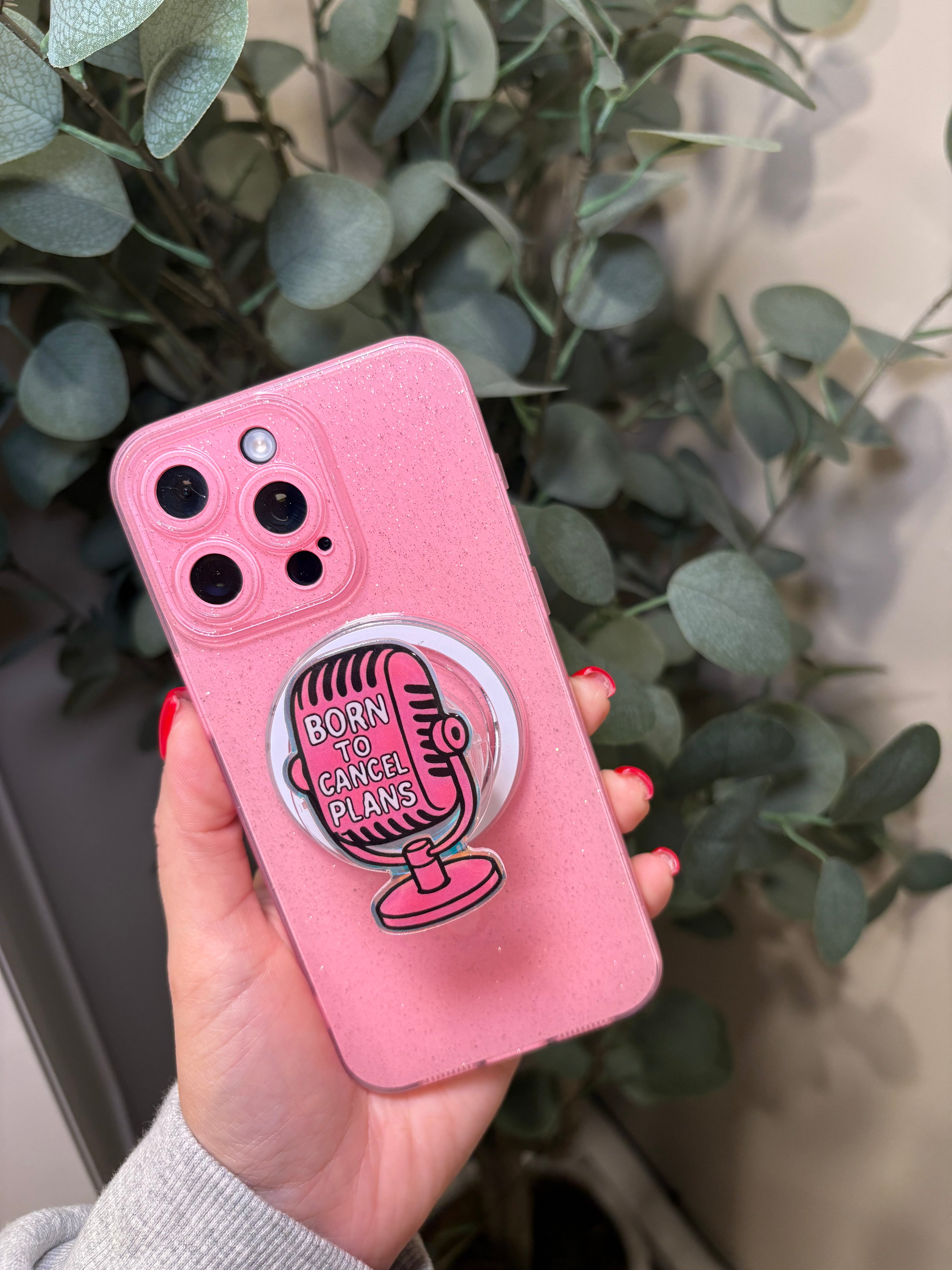 "Born to Cancel Plans" Phone & E-Reader MagSafe Grip – Phone & E-Reader MagSafe Grip - Adheres to any MagSafe Phone, E-Reader or Tablet