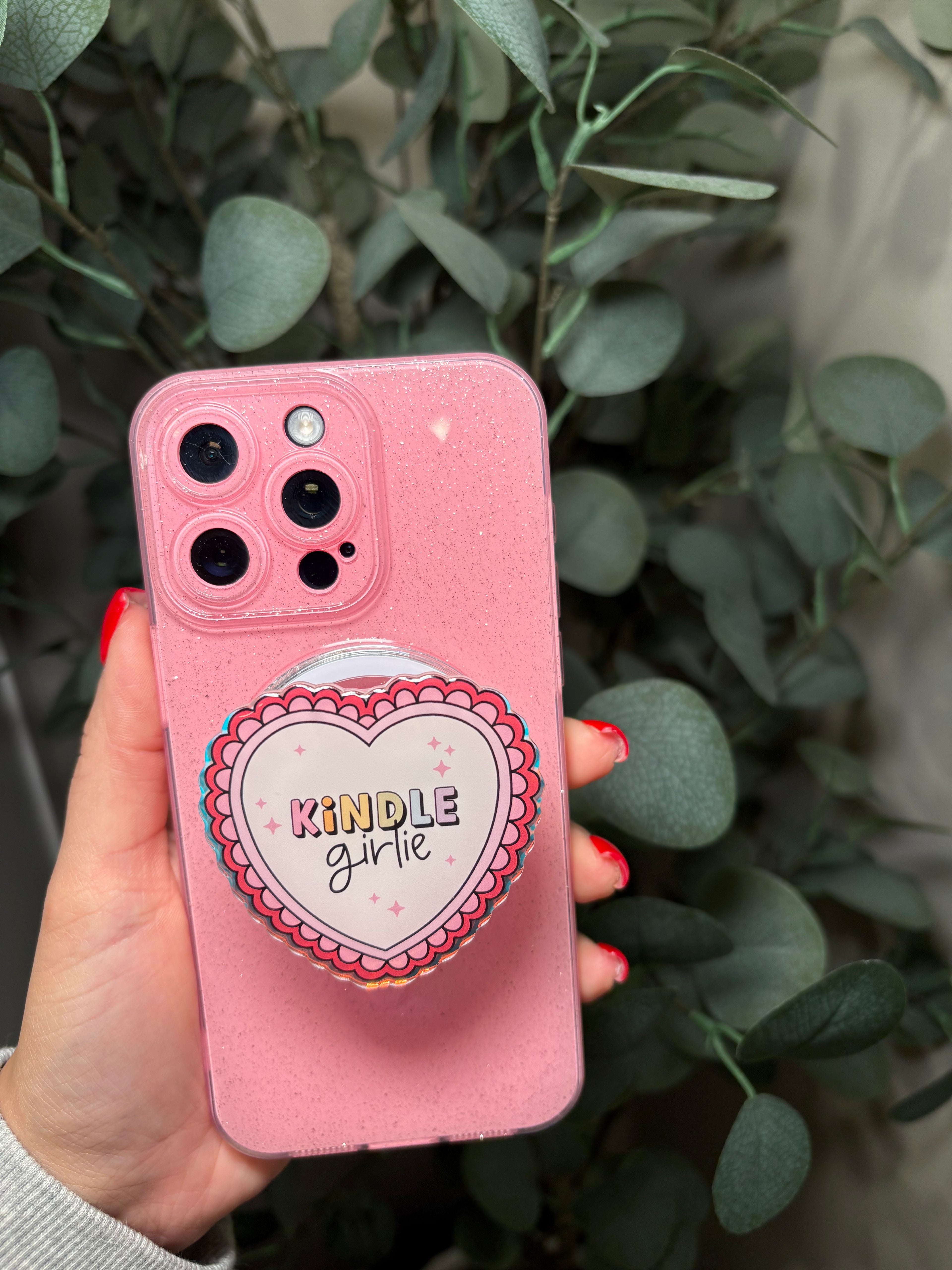 "Kindle Girlie" Phone & E-Reader MagSafe Grip – Phone & E-Reader MagSafe Grip - Adheres to any MagSafe Phone, E-Reader or Tablet