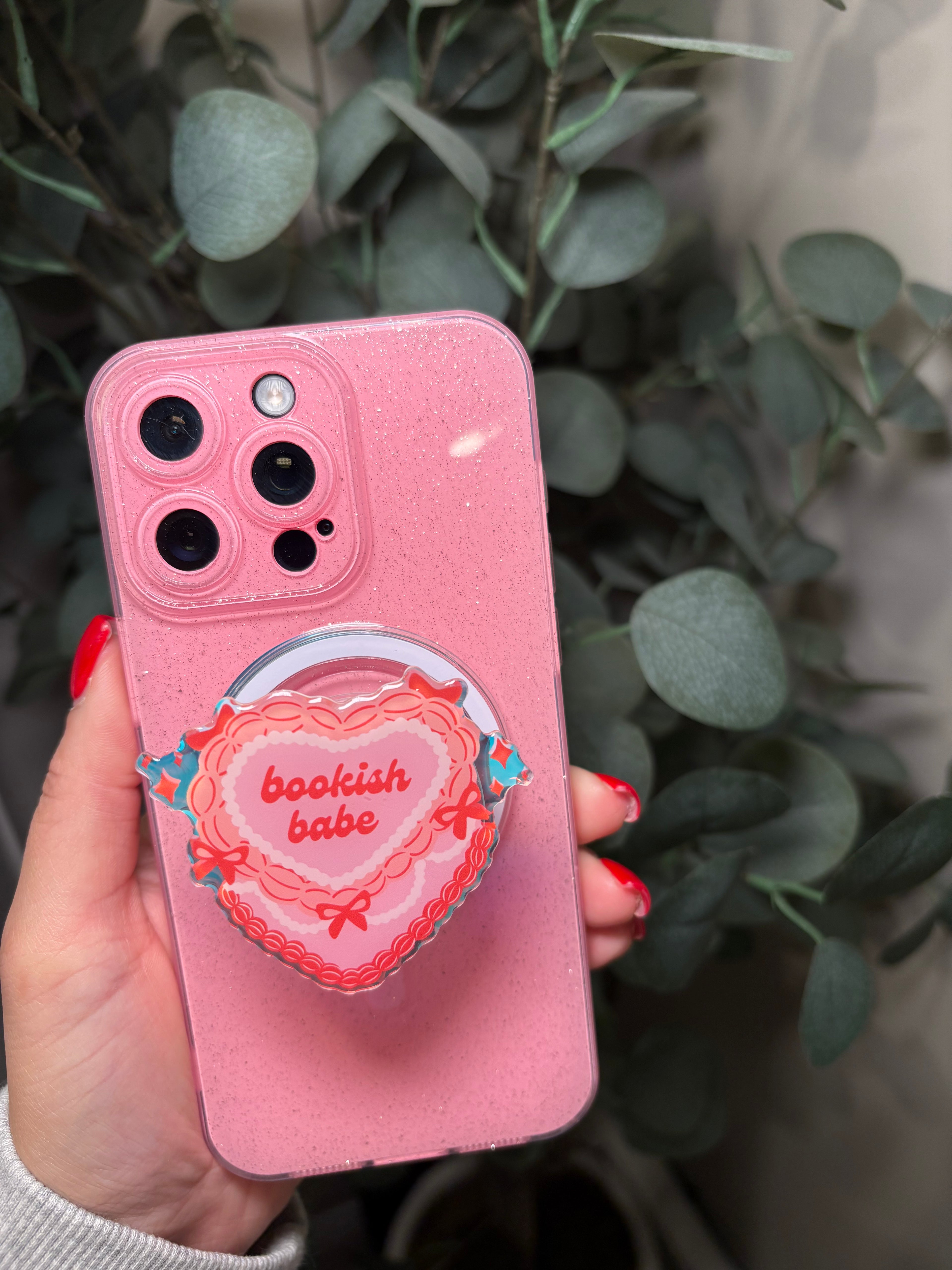 "Bookish Babe" Phone & E-Reader MagSafe Grip – Phone & E-Reader MagSafe Grip - Adheres to any MagSafe Phone, E-Reader or Tablet