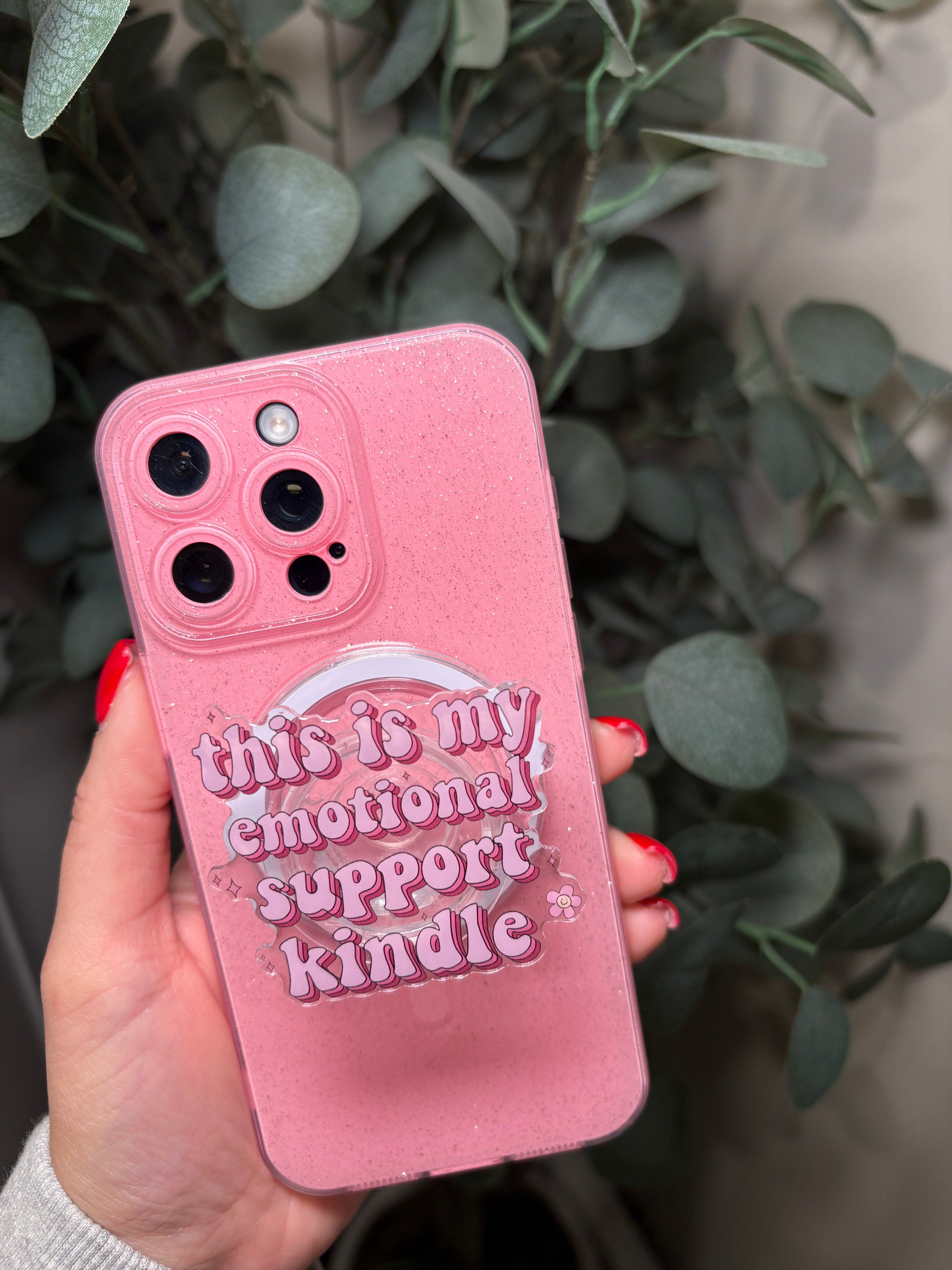 "Emotional Support Kindle" Phone & E-Reader MagSafe Grip – Phone & E-Reader MagSafe Grip - Adheres to any MagSafe Phone, E-Reader or Tablet