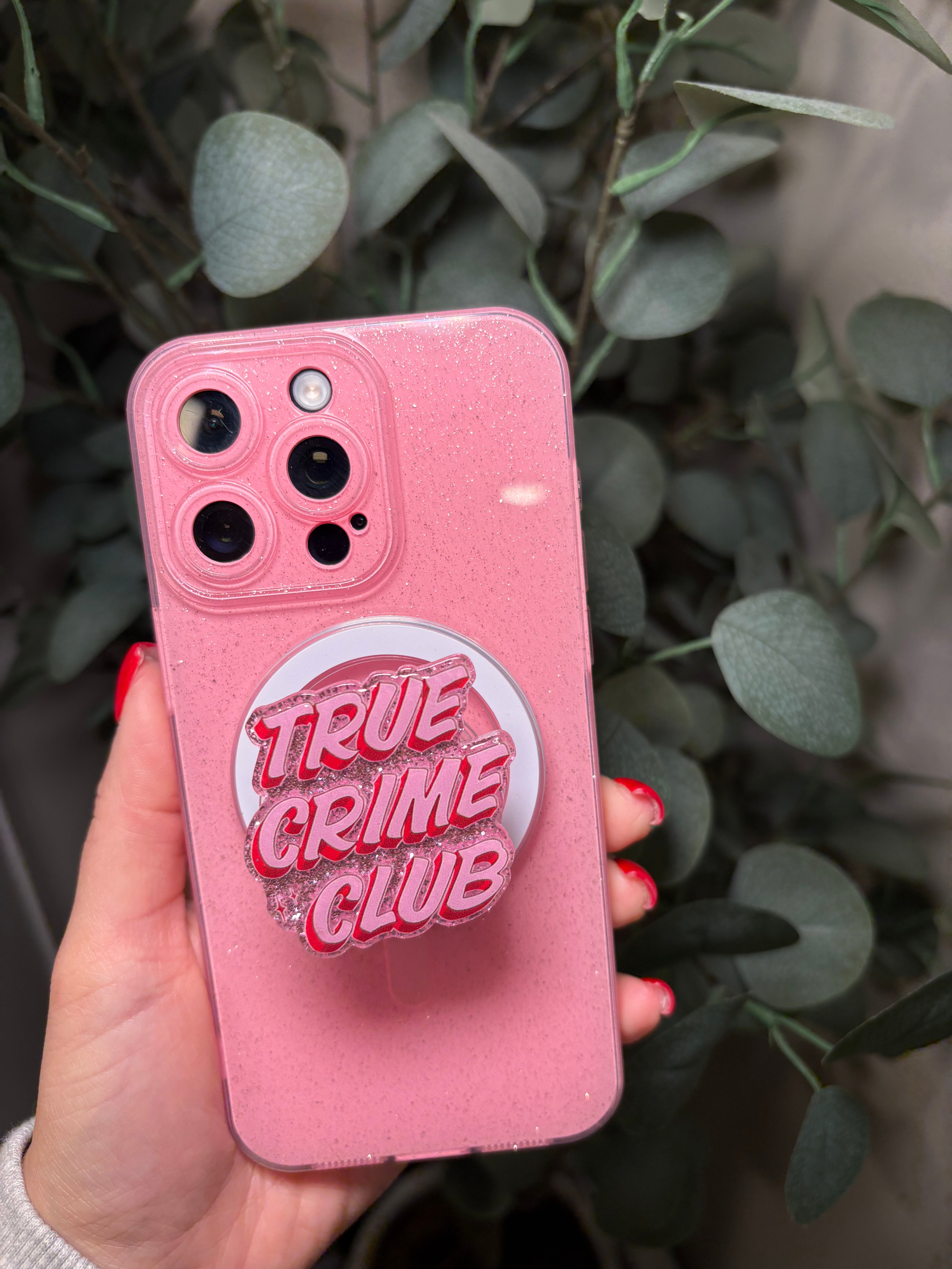 "True Crime Club" Phone & E-Reader MagSafe Grip – Phone & E-Reader MagSafe Grip - Adheres to any MagSafe Phone, E-Reader or Tablet