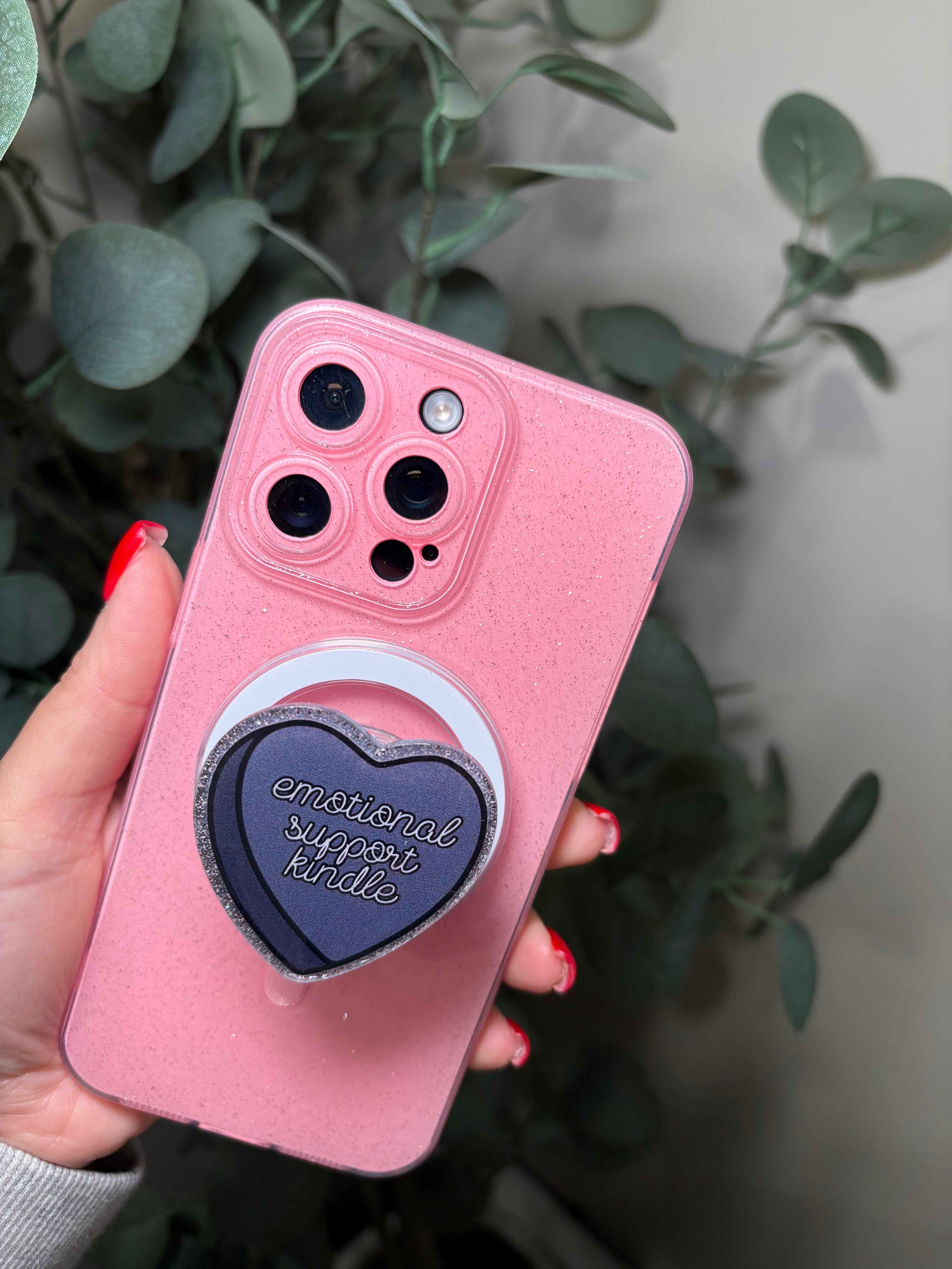 "Emotional Support Kindle Heart" Phone & E-Reader MagSafe Grip