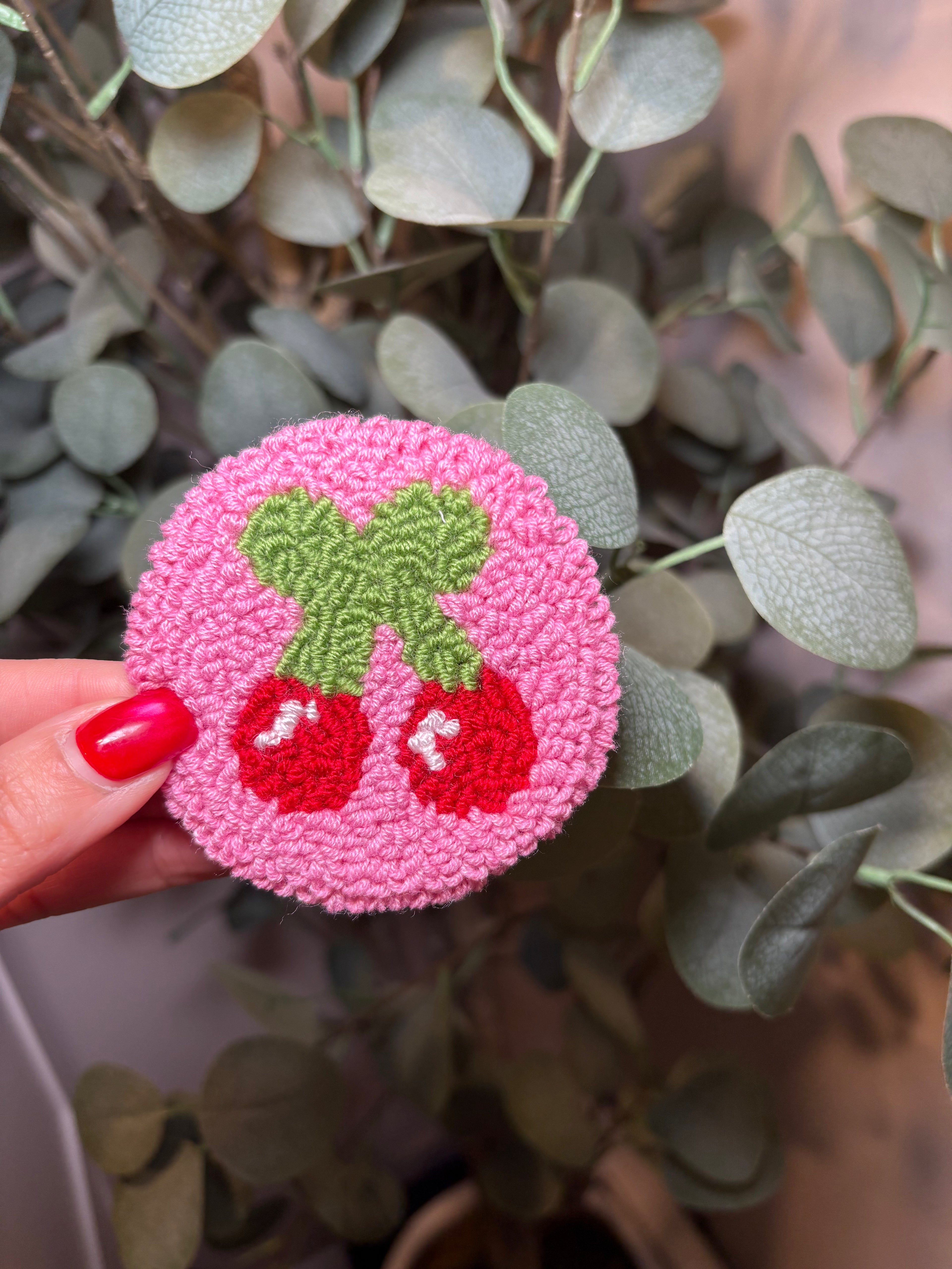 Cherries - Car Coaster (Pack of 1) – Pack of 1 Car Coaster to place inside your car cup holders