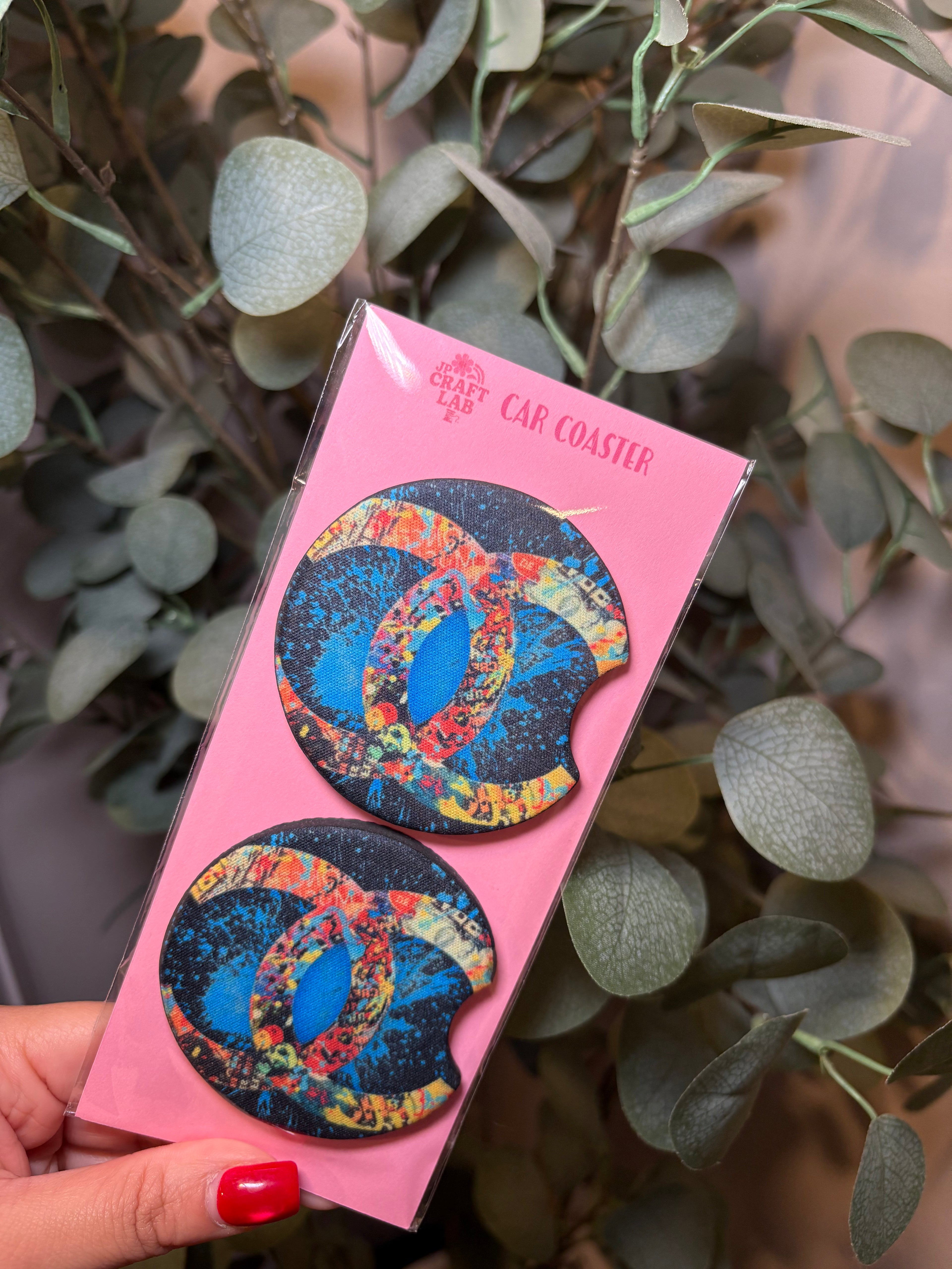 Chanel Inspired - Car Coaster (Pack of 2) – Pack of 2 Car Coaster to place inside your car cup holders