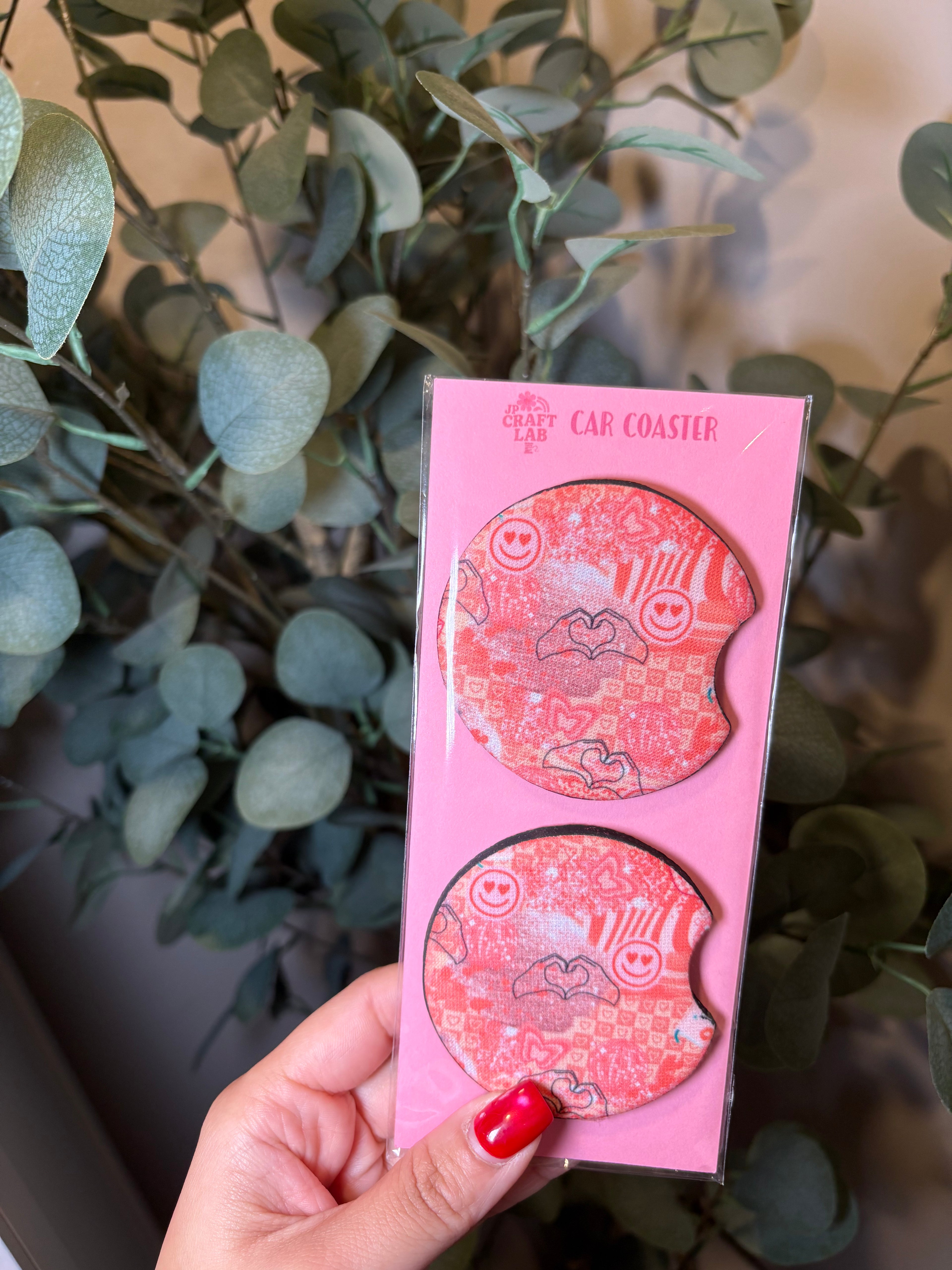 Girly Explosion - Car Coaster (Pack of 2) – Pack of 2 Car Coaster to place inside your car cup holders