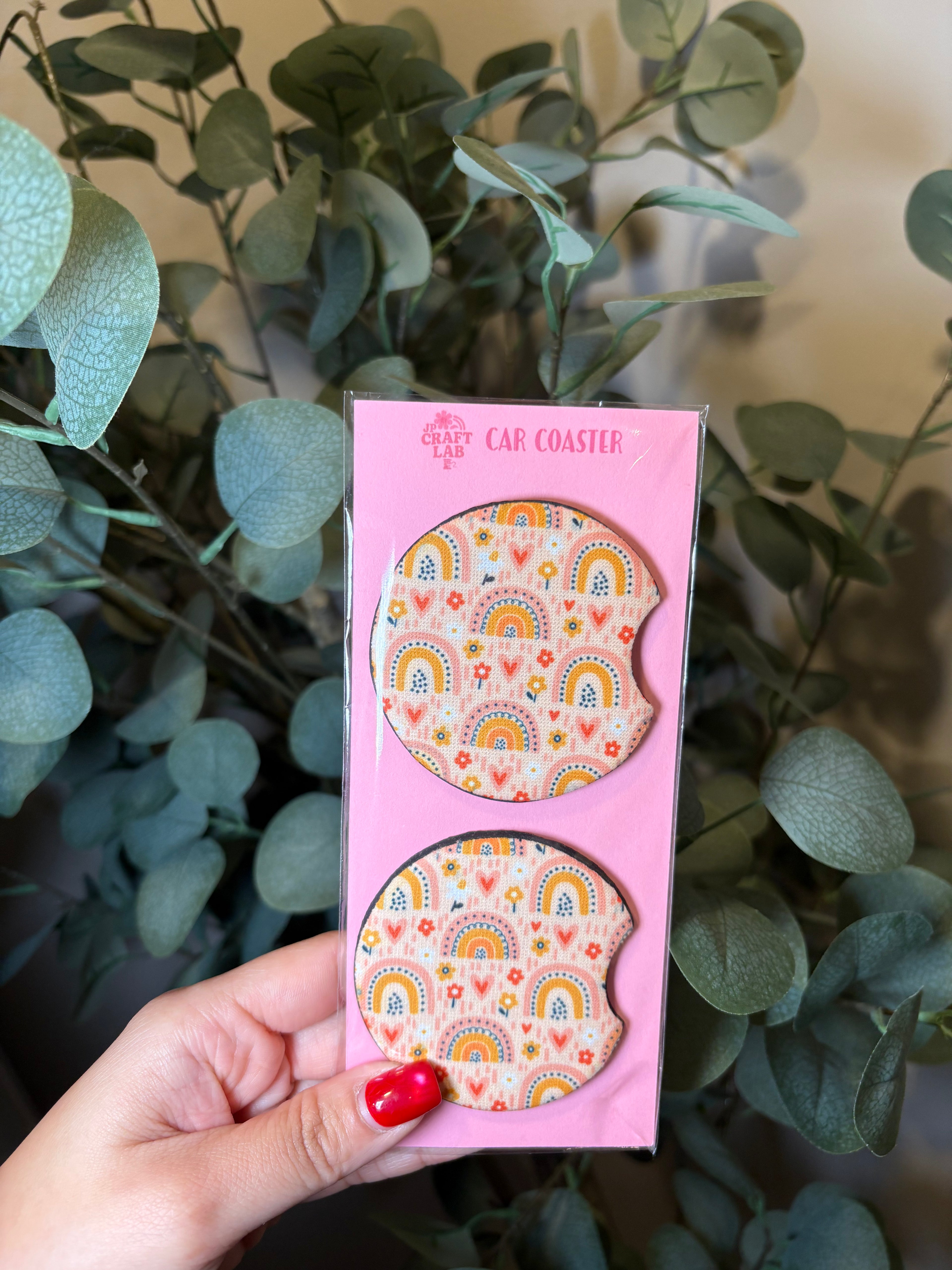 Rainbows - Car Coaster (Pack of 2) – Pack of 2 Car Coaster to place inside your car cup holders