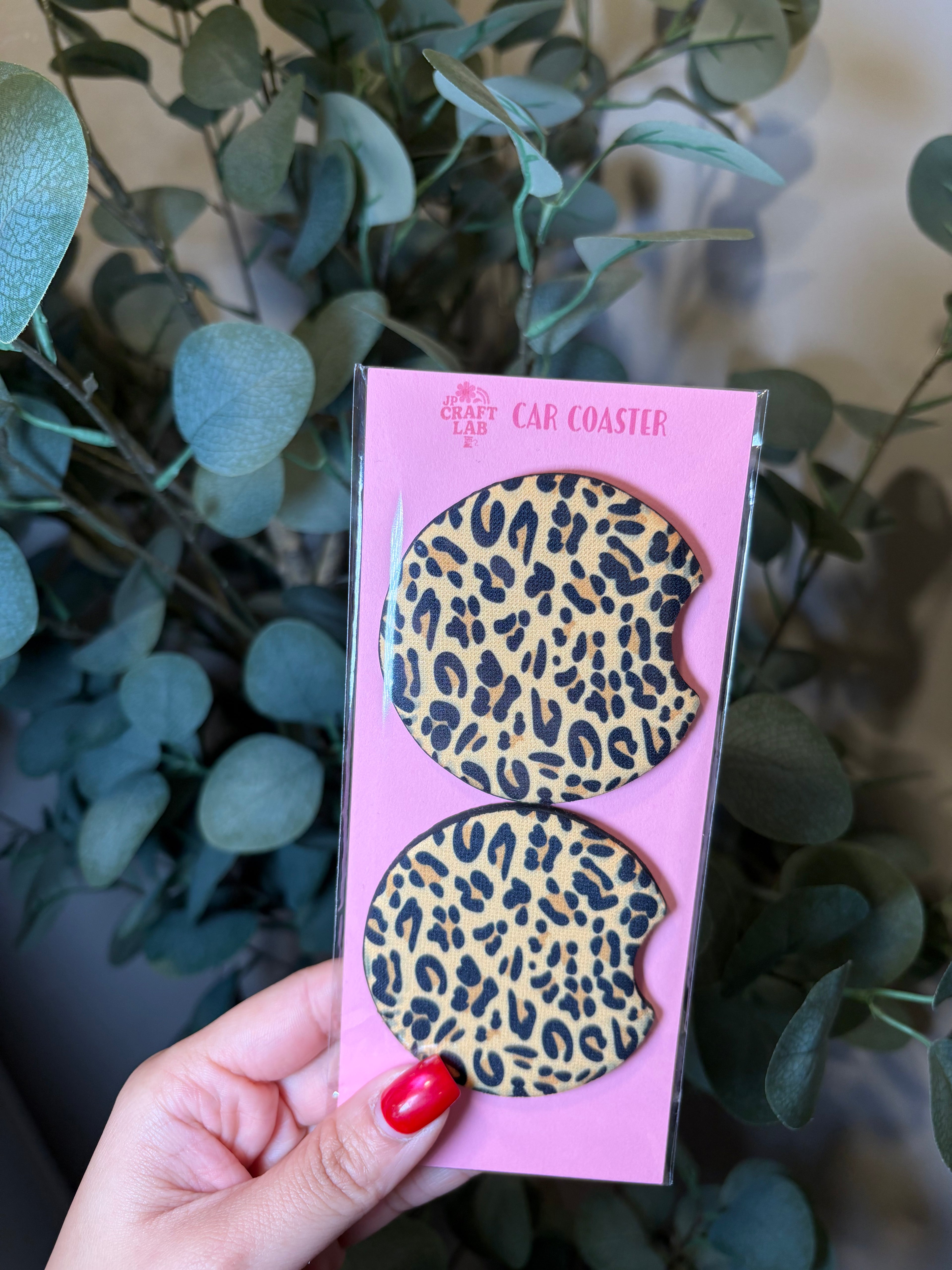 Cheetah - Car Coaster (Pack of 2) – Pack of 2 Car Coaster to place inside your car cup holders