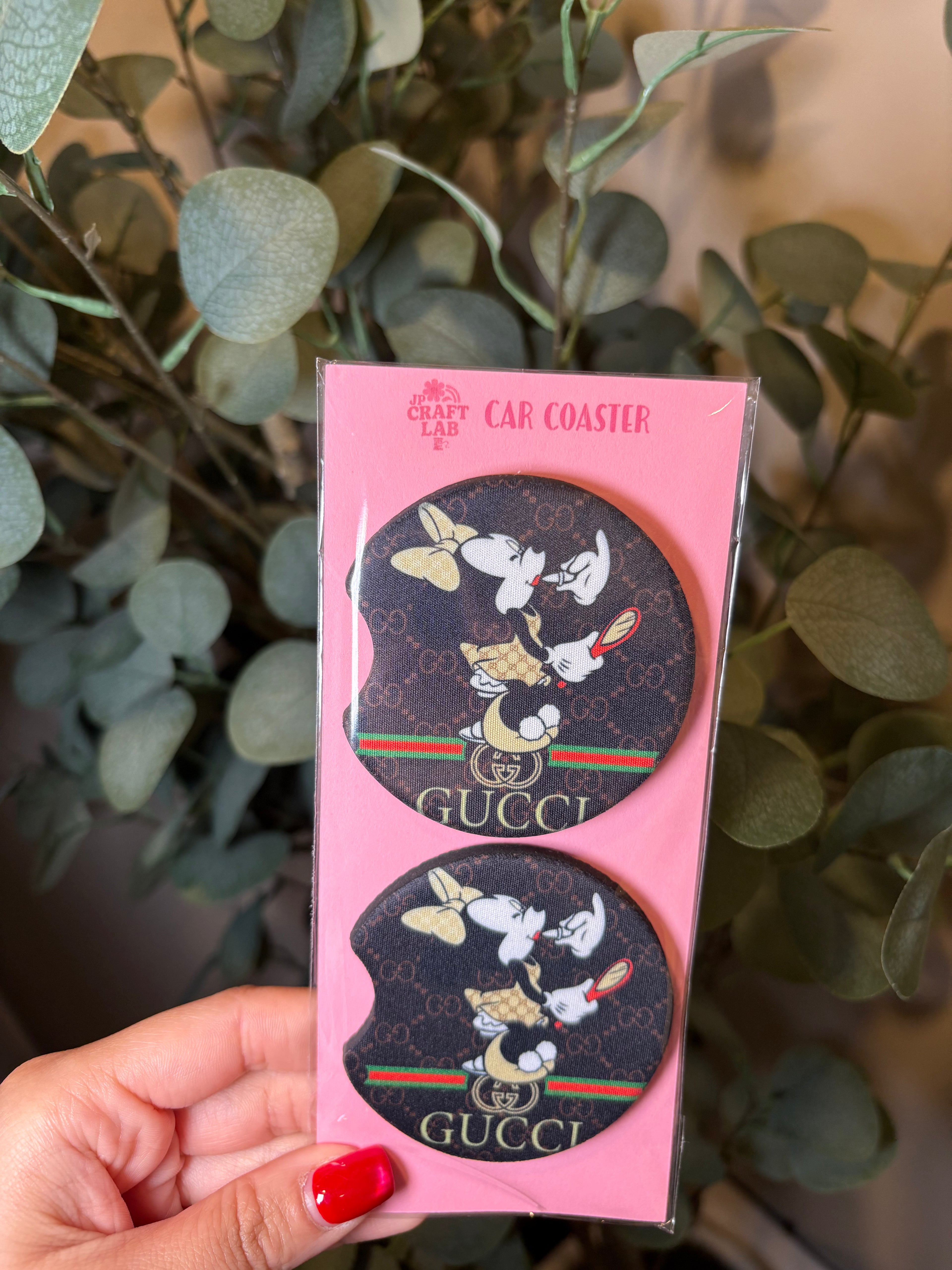 Gucci Inspired - Car Coaster (Pack of 2) – Pack of 2 Car Coaster to place inside your car cup holders