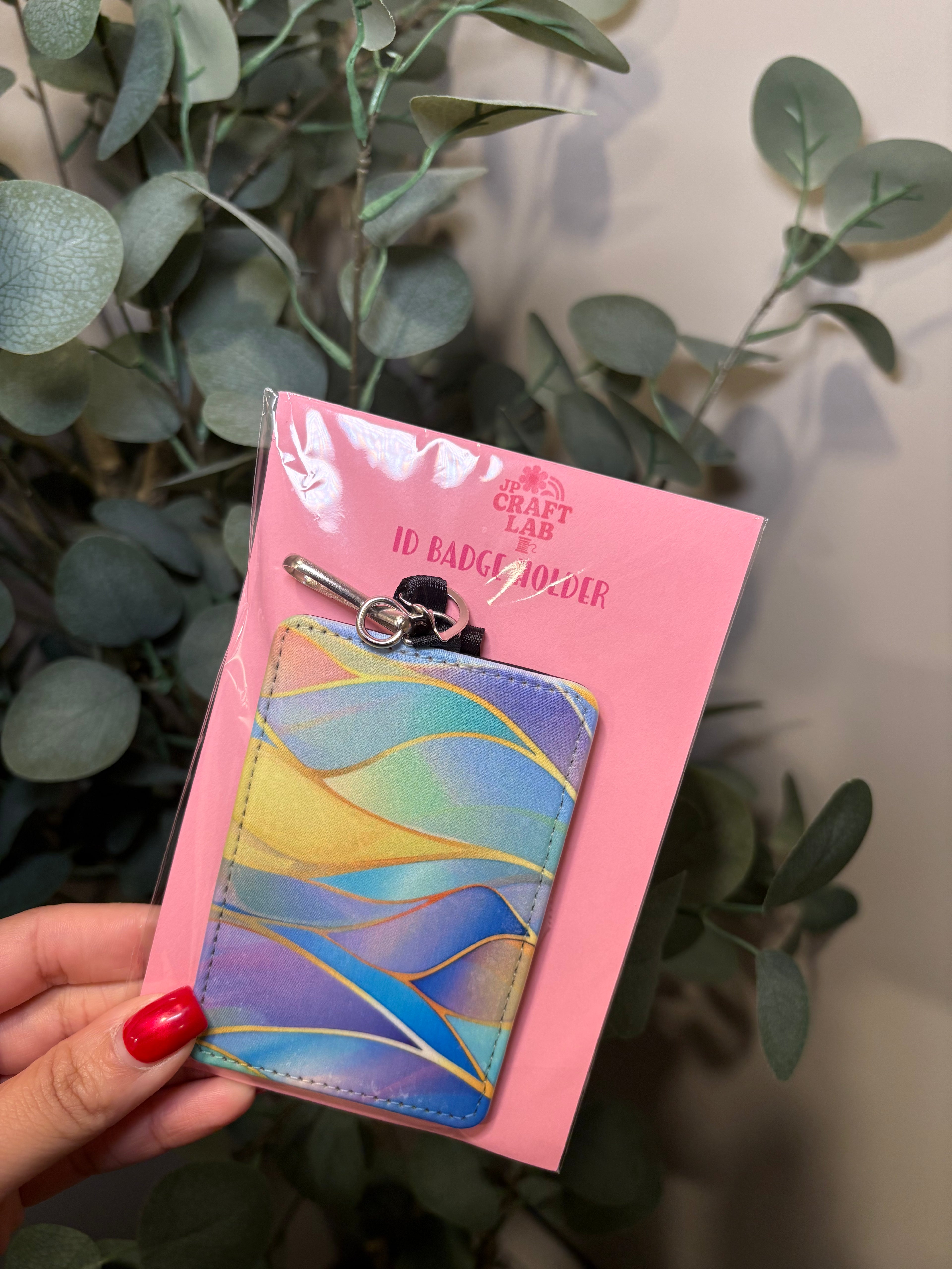 Iridescent - ID Badge Holder with Lanyard – ID Badge Holder with Black Lanyard