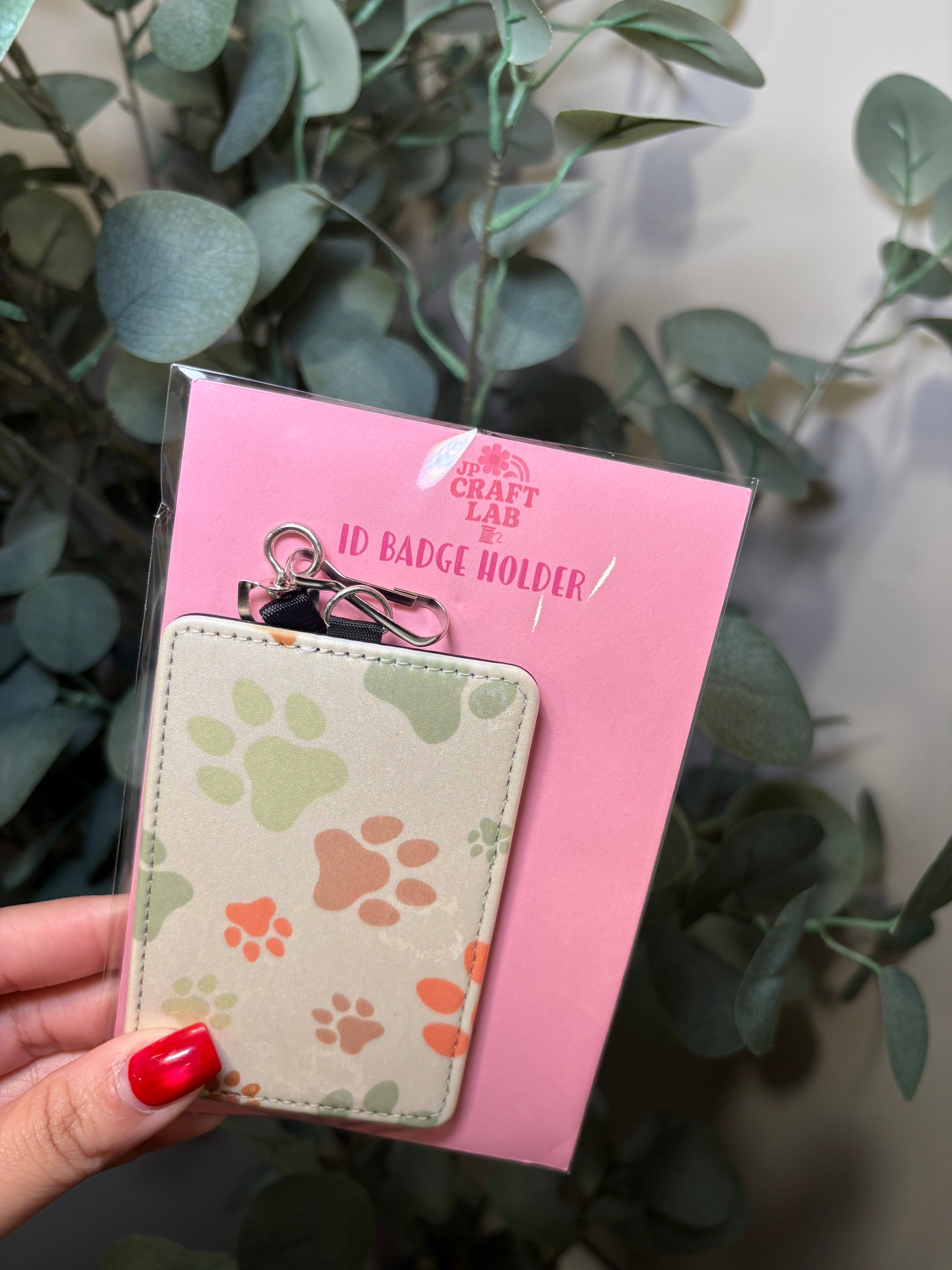 Paw Prints - ID Badge Holder with Lanyard – ID Badge Holder with Black Lanyard