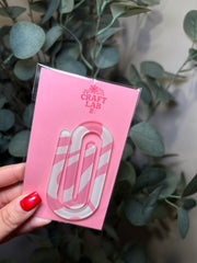 Pink & White Swirl - Jumbo Paperclip