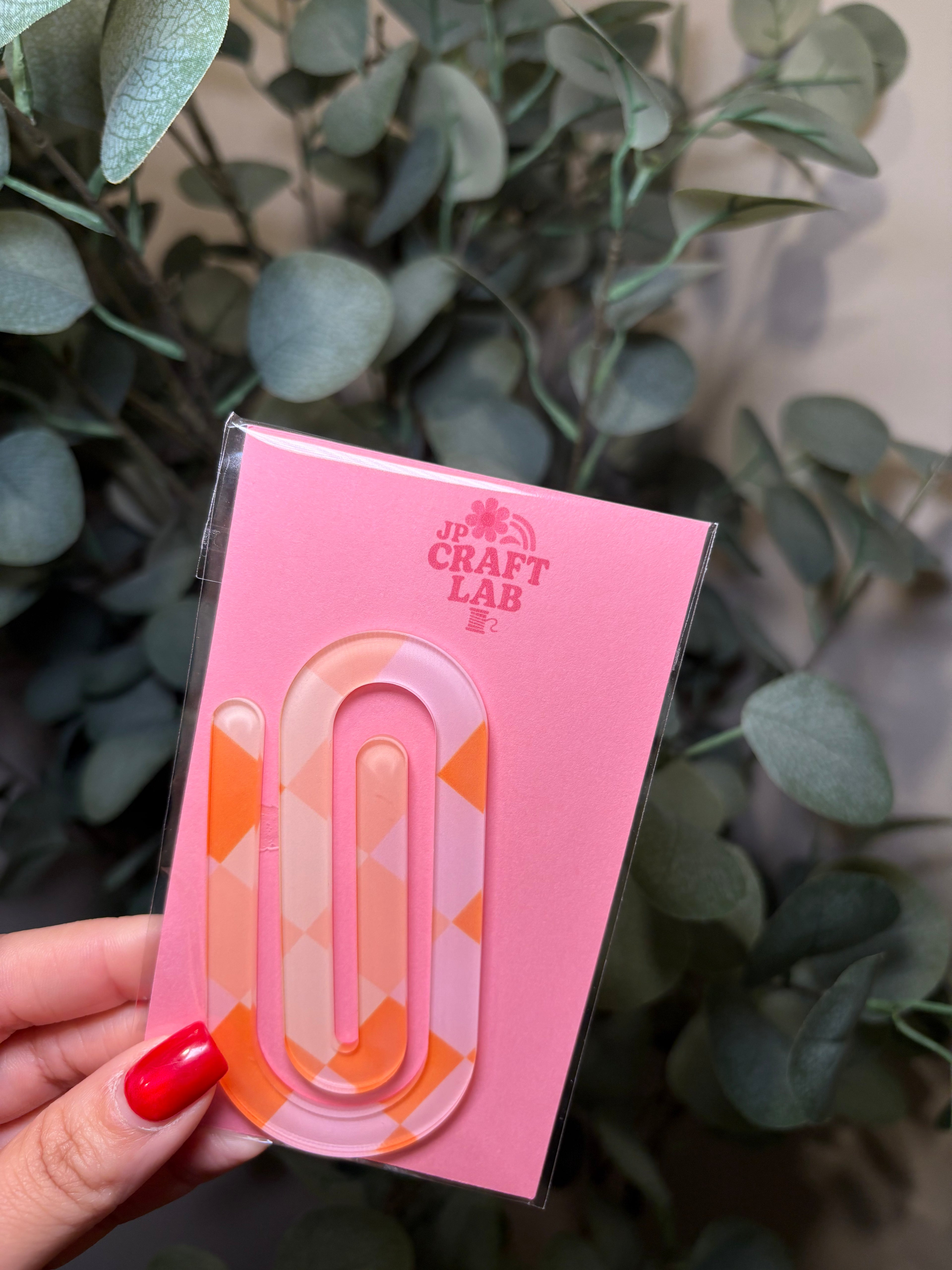 Orange Argyle - Jumbo Paperclip – Acrylic Jumbo Paperclip