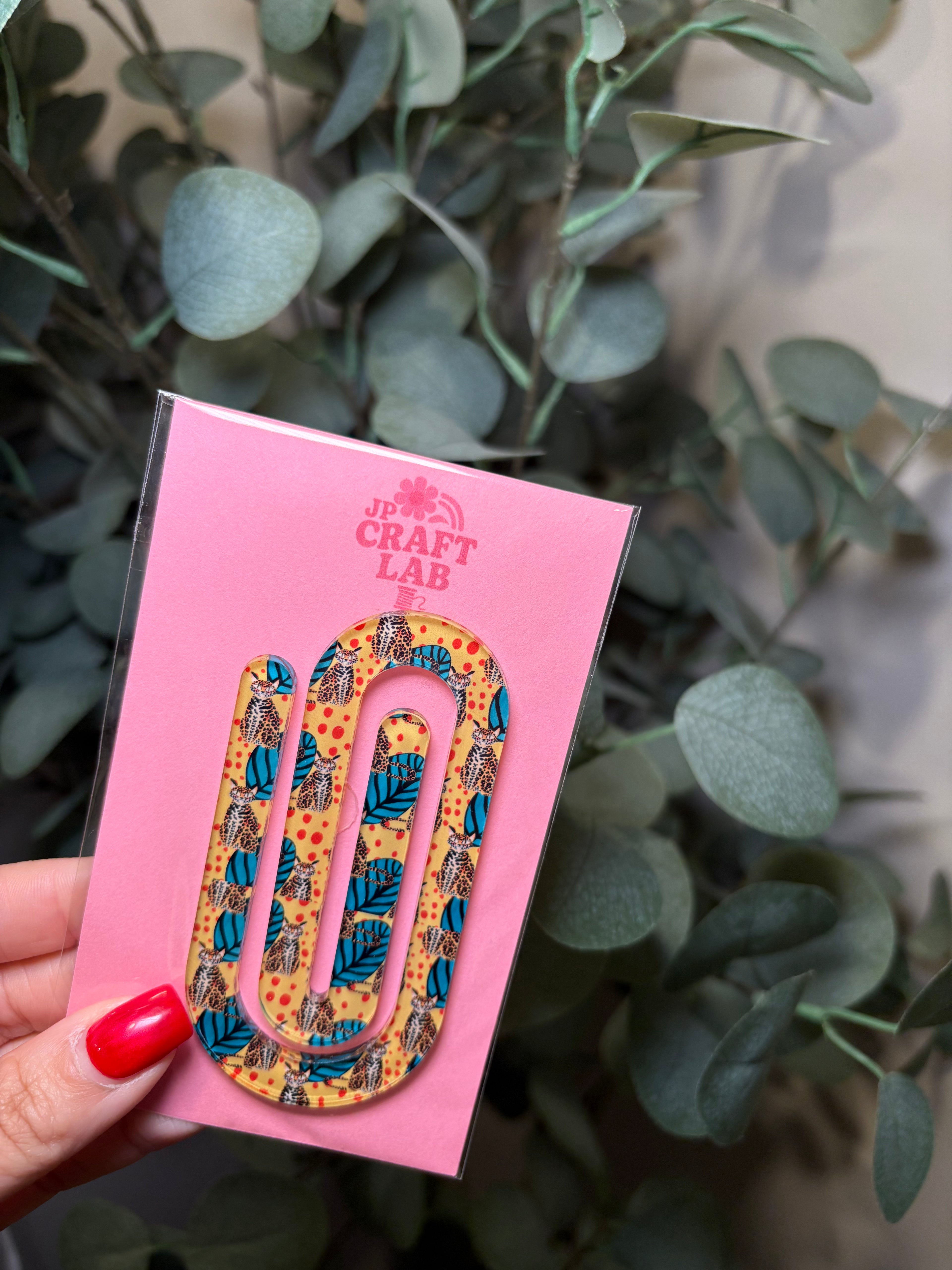 Funky Cheetahs - Jumbo Paperclip – Acrylic Jumbo Paperclip