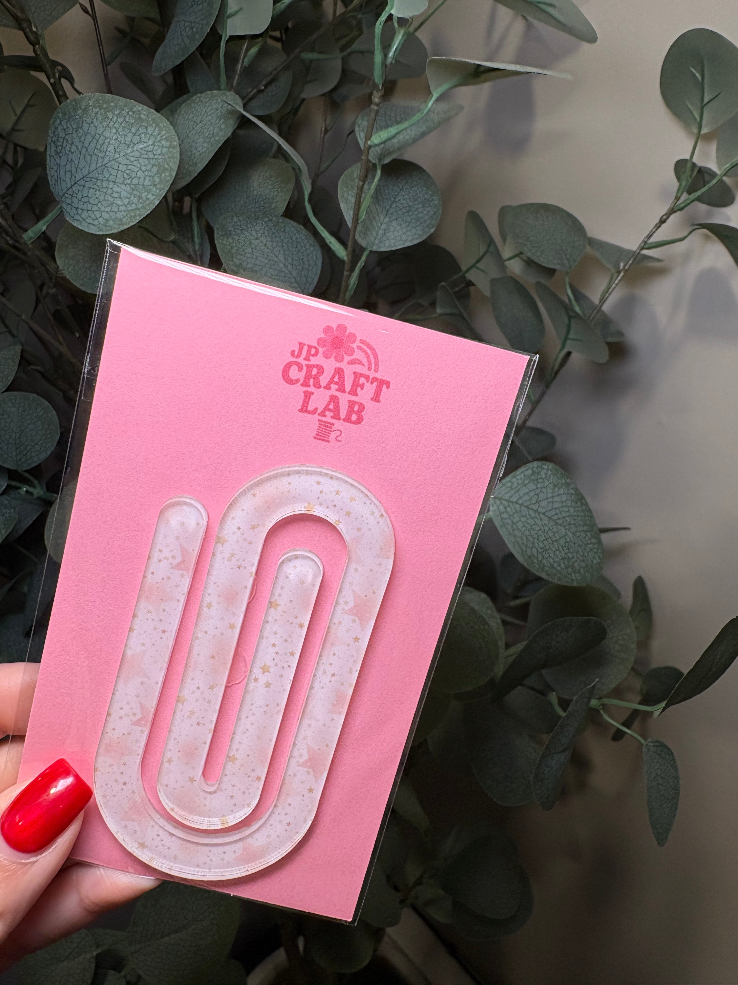 Pink Stars - Jumbo Paperclip – Acrylic Jumbo Paperclip