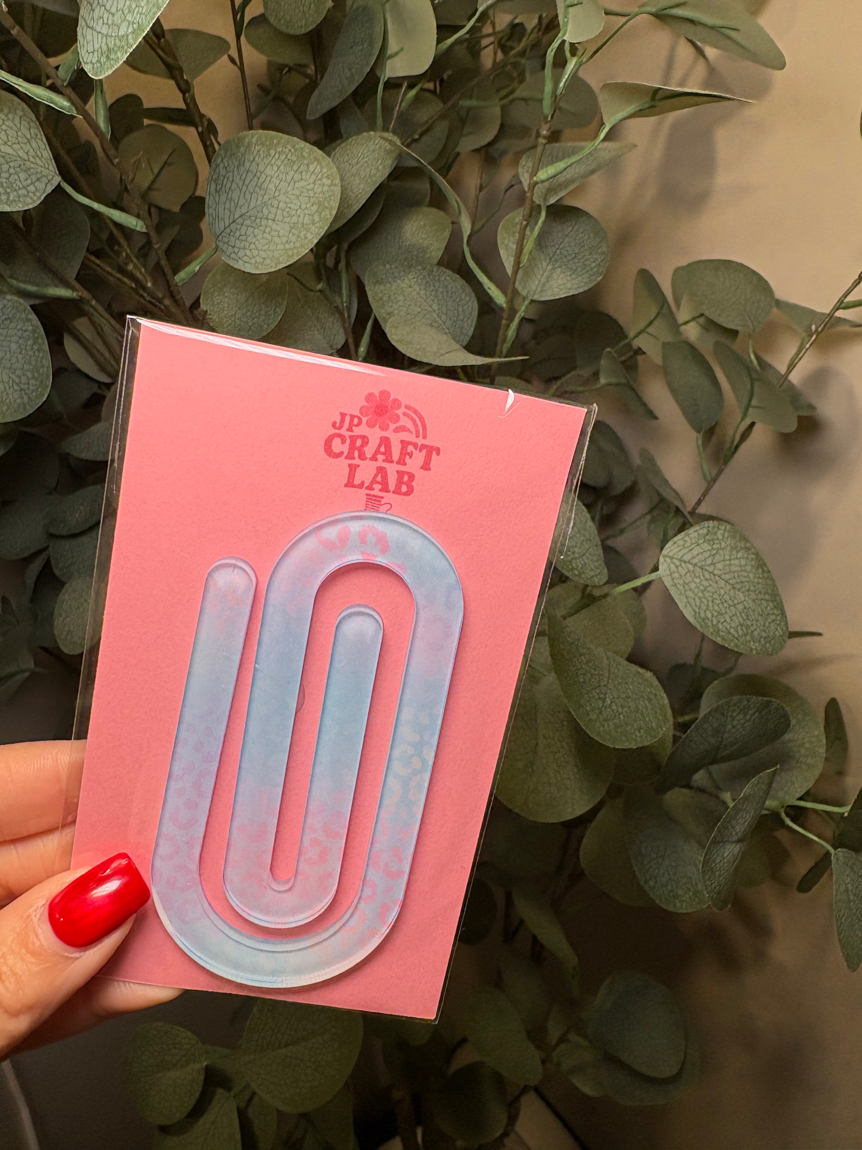 Blue & Purple Cheetah - Jumbo Paperclip – Acrylic Jumbo Paperclip