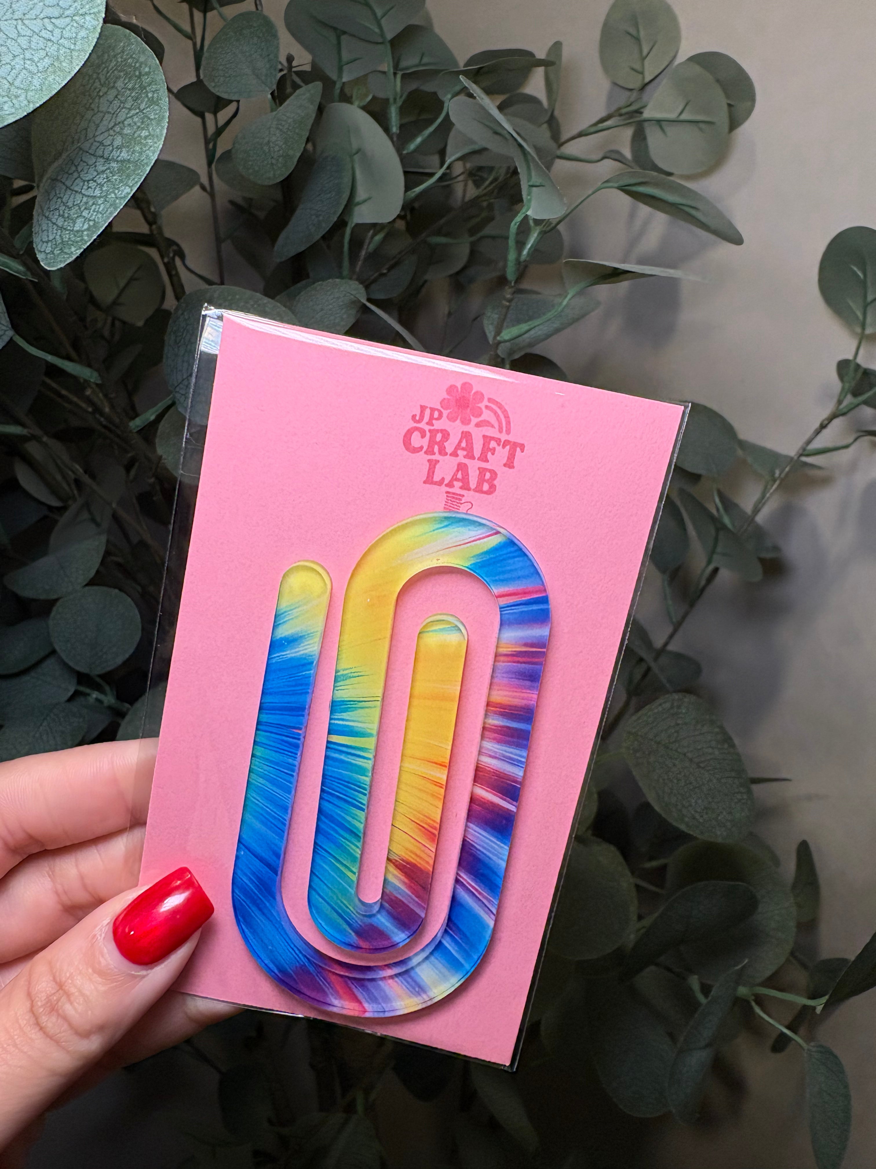 Rainbow Tie Dye - Jumbo Paperclip – Acrylic Jumbo Paperclip