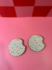 Spring Flowers & Butterflies - Car Coaster (Pack of 2)