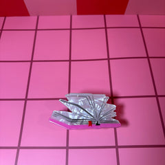 White & Pink Books -Small Claw Clip