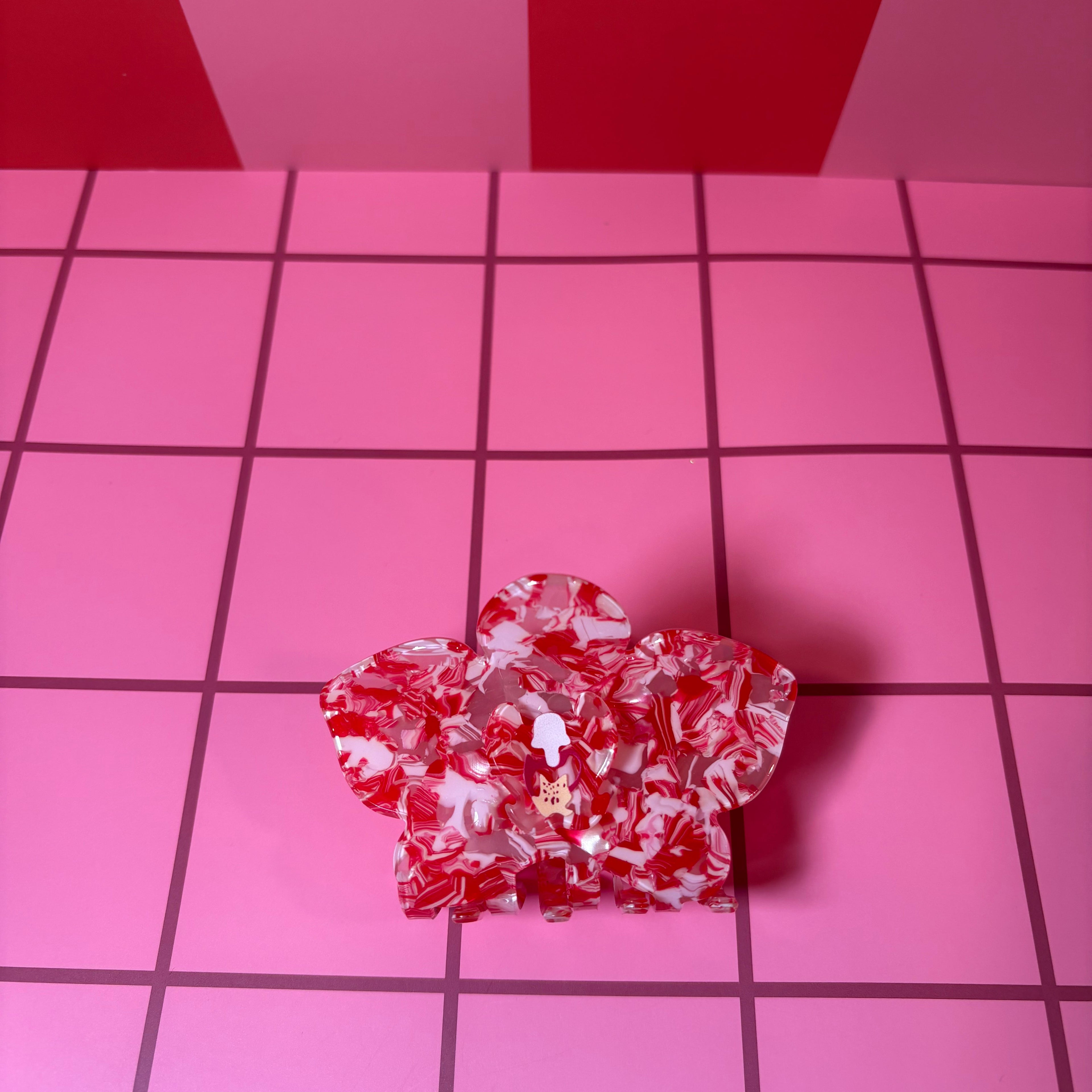 Red Flower -Small Claw Clip