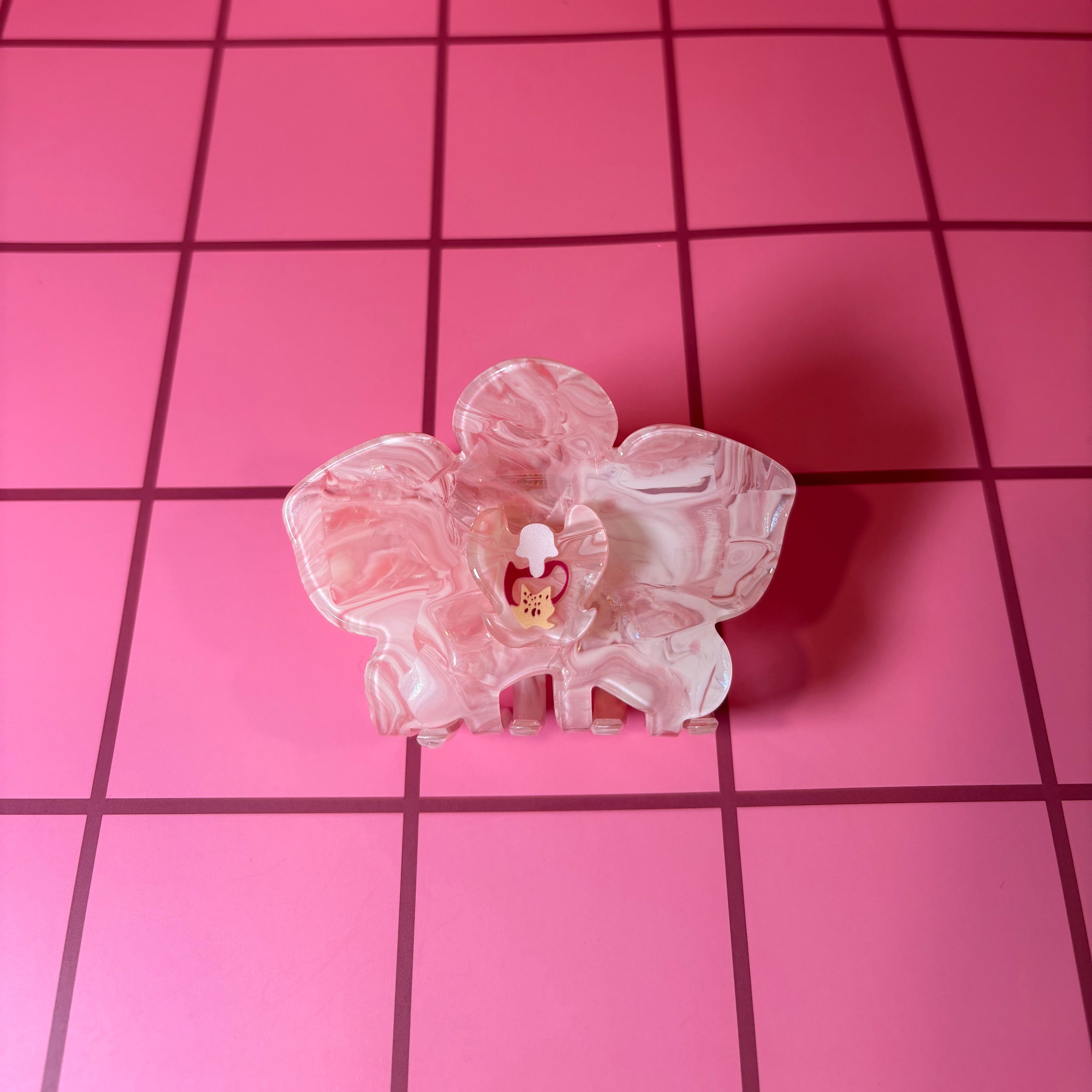 Pink Flower -Small Claw Clip