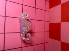 Pink Seahorse -Small Claw Clip