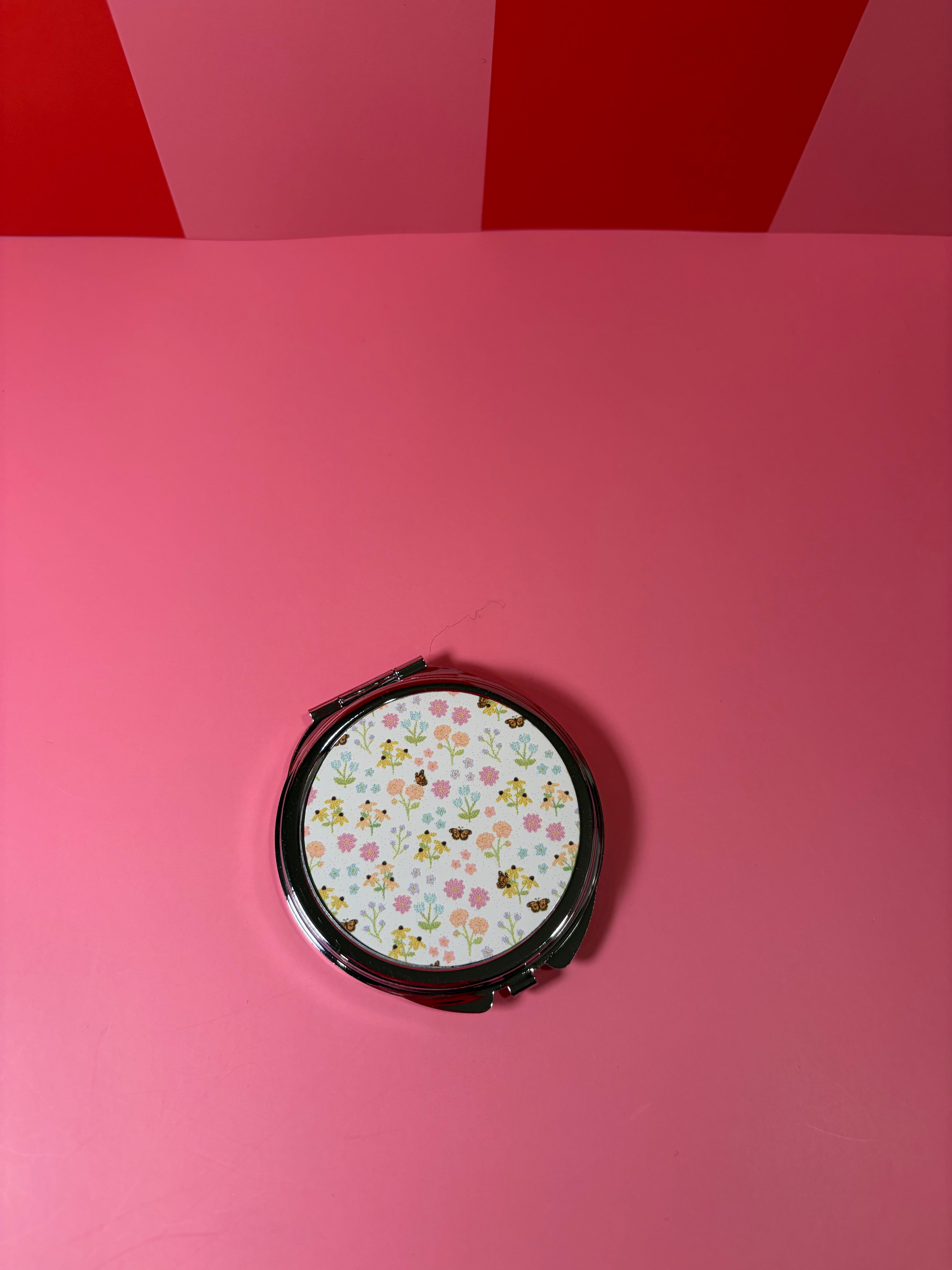 Springtime Flowers & Butterflies Compact Mirror