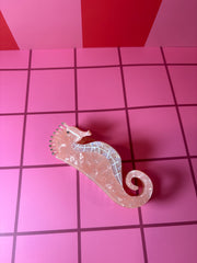 Peach Seahorse -Small Claw Clip