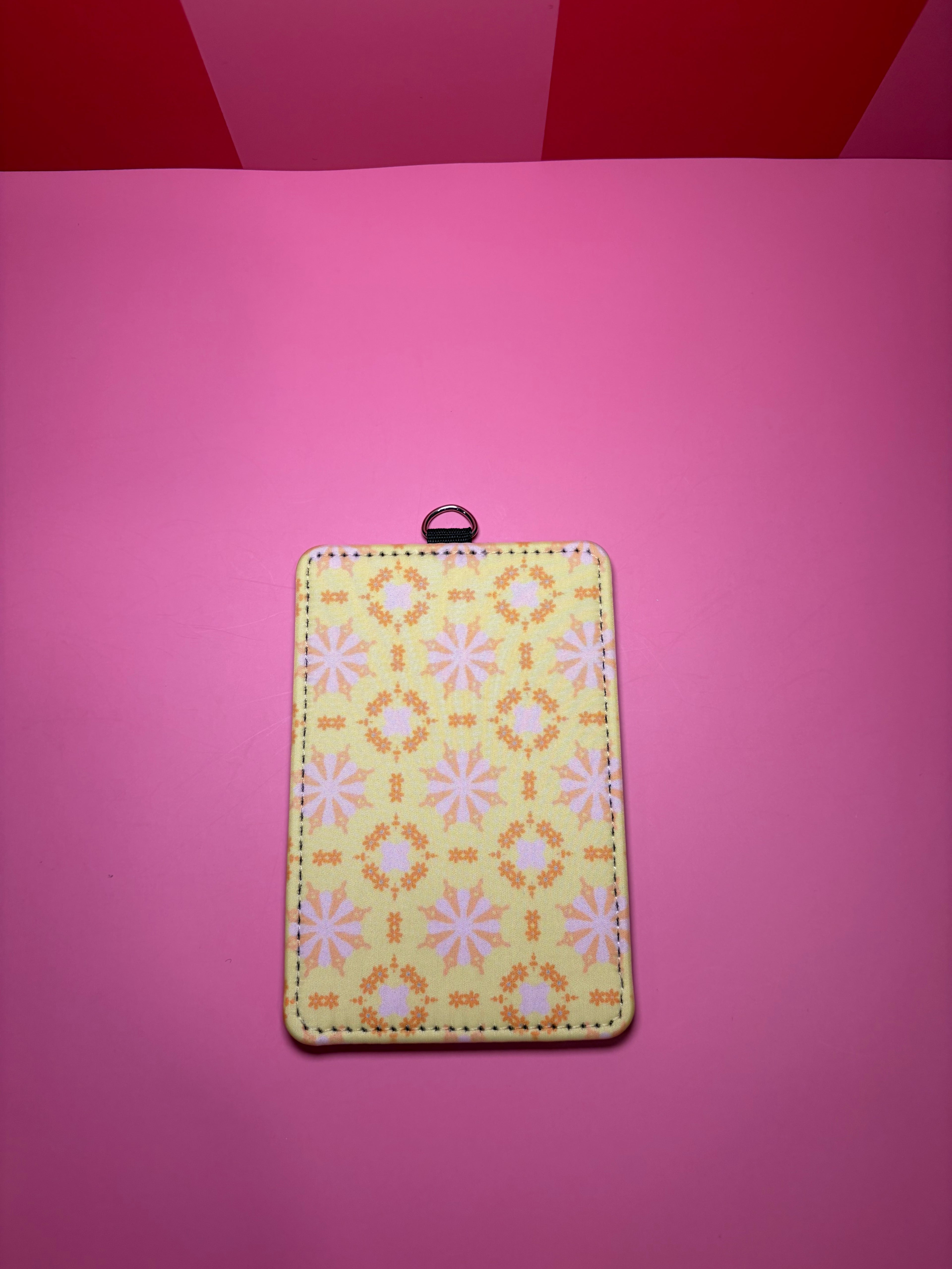 Yellow Burst ID Badge Holder with Lanyard in black