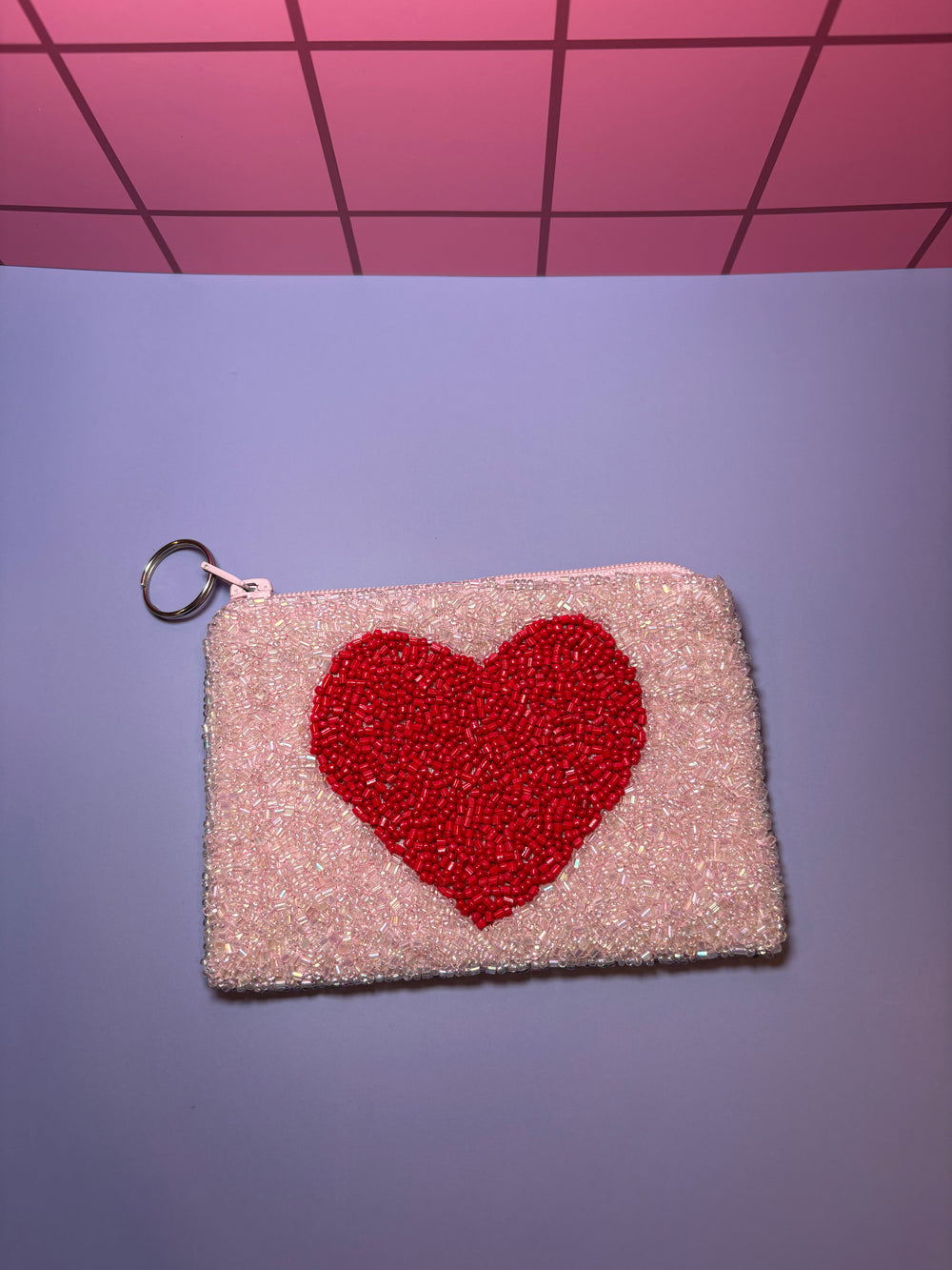 Heart - Small Beaded Pouch