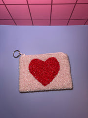 Heart - Beaded Pouch