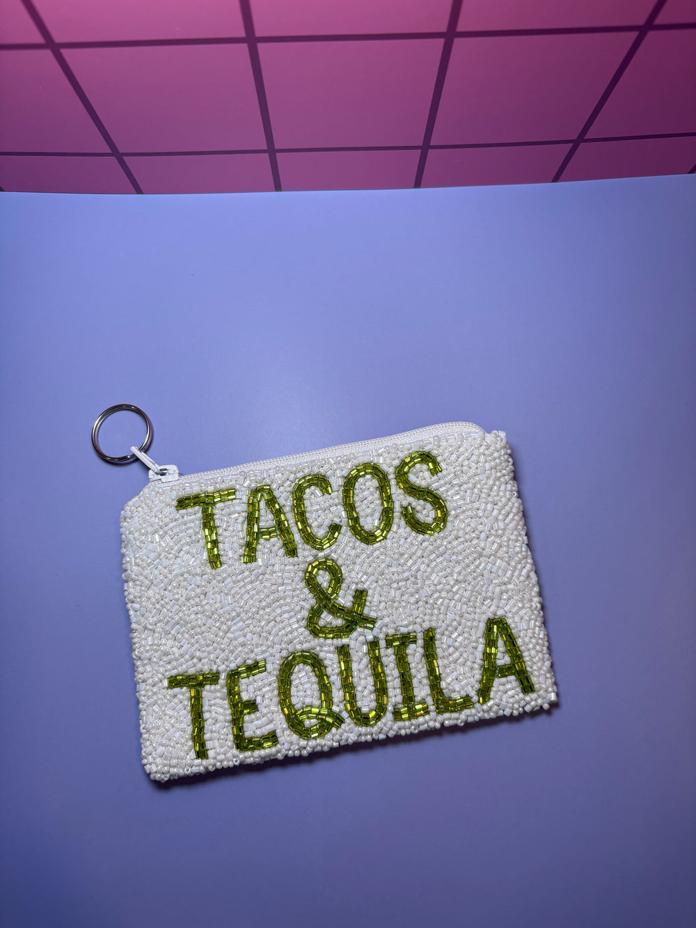 Tacos and Tequila - Small Beaded Pouch